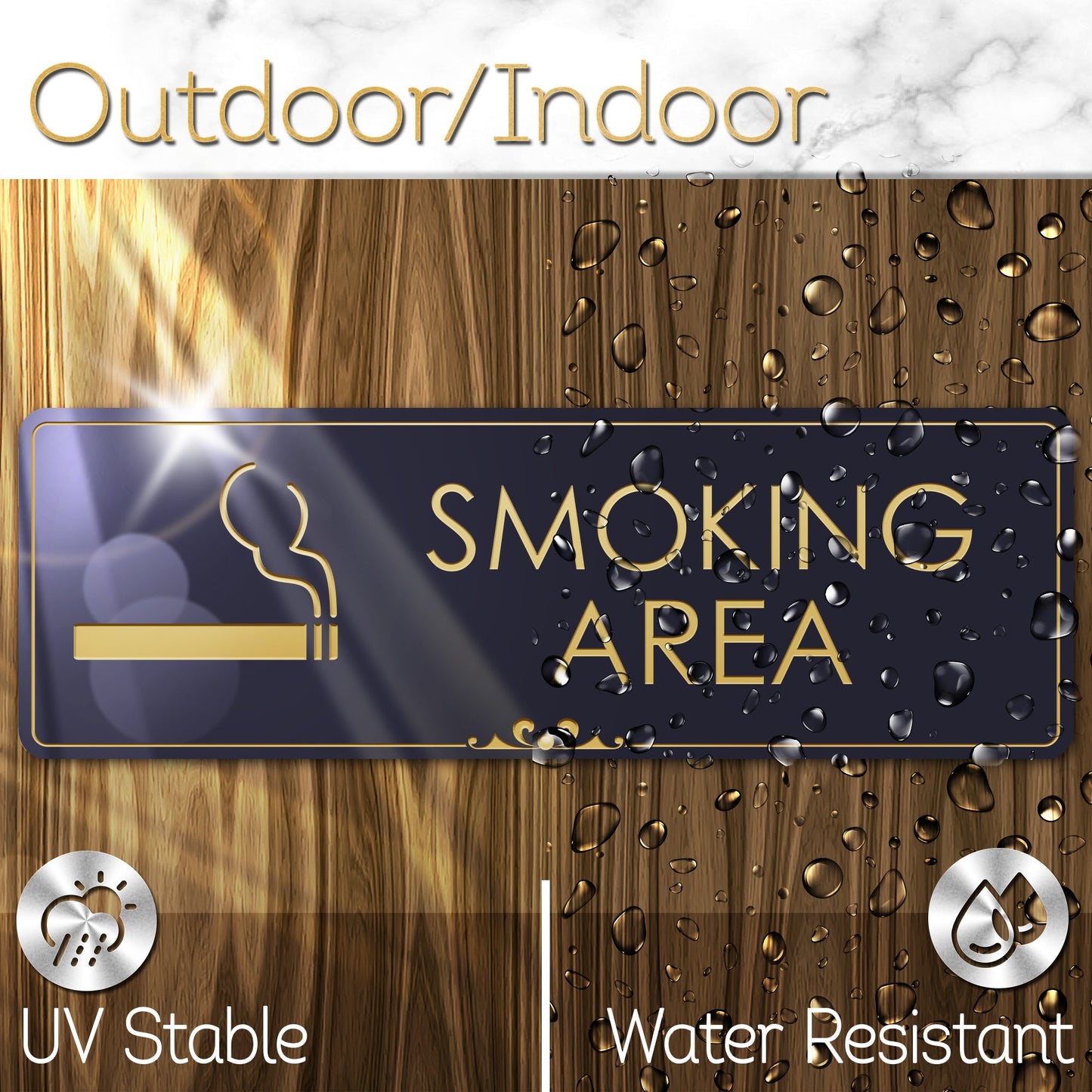 Smoking Area - Laser Engraved Sign