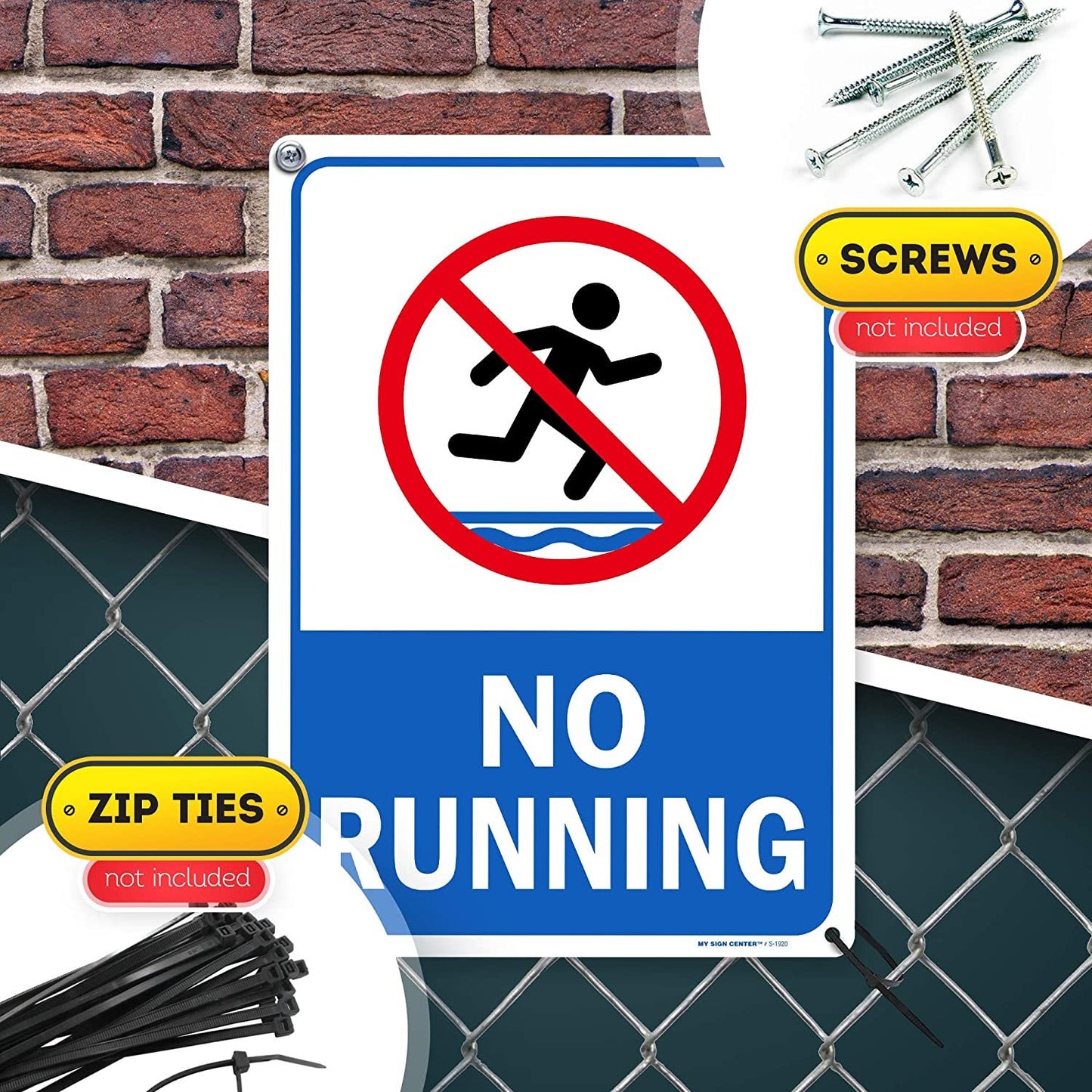 No Running Pool Safety Sign