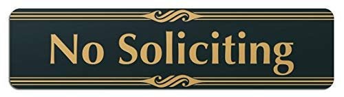 No Soliciting Laser Engraved Small Plastic Sign