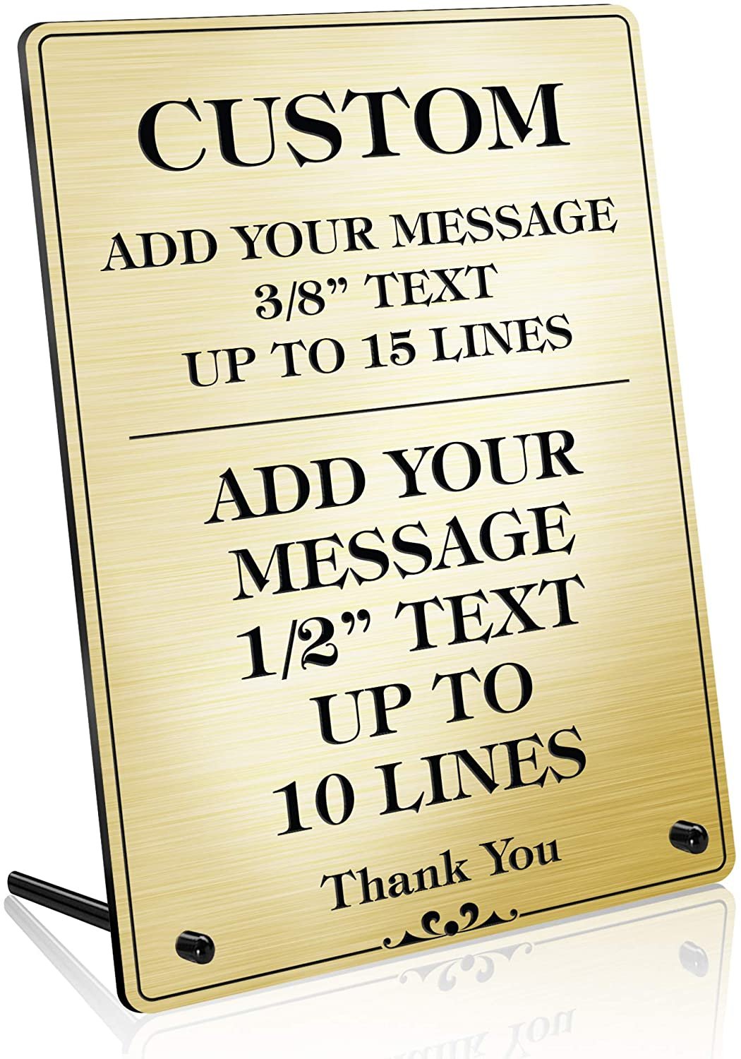 Engraved Message Holder Reception Desk Sign, Prestige Collection