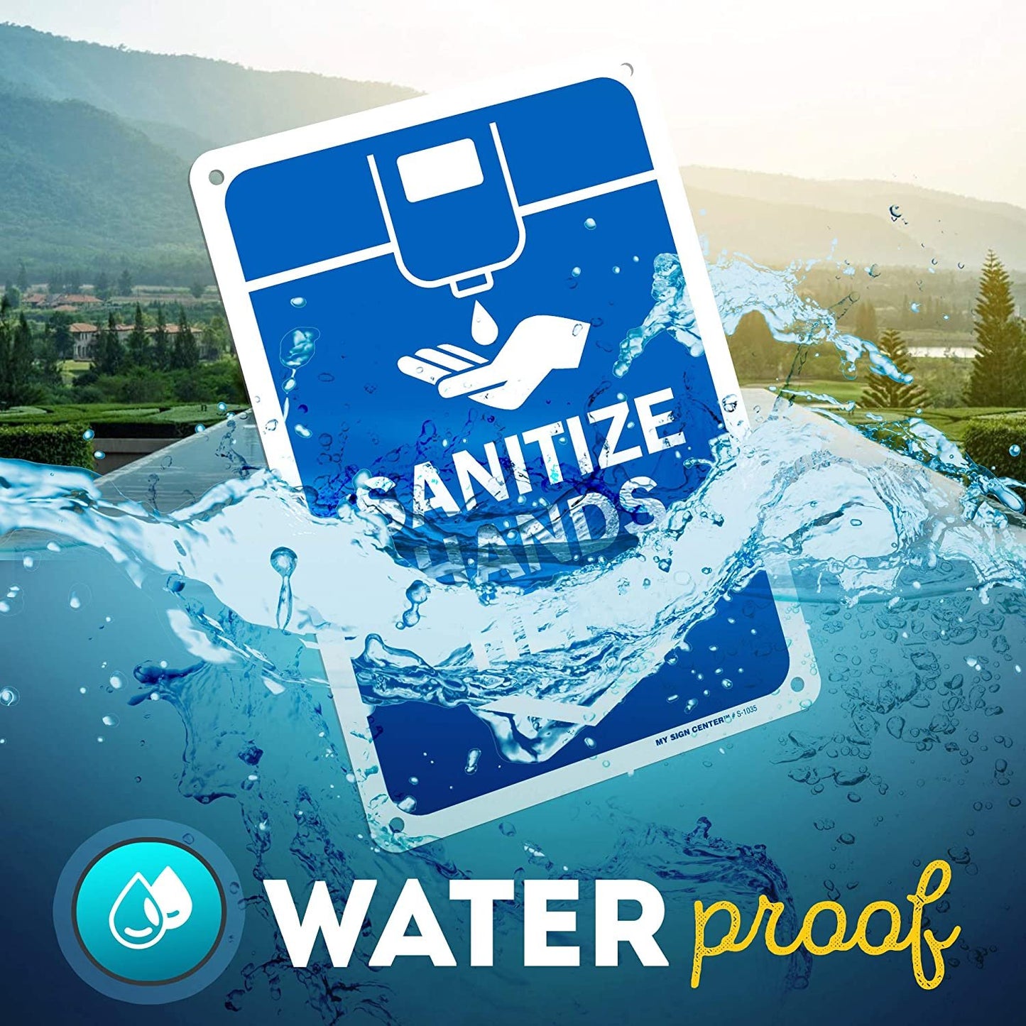 'Sanitize Hands Here' Sink Sign