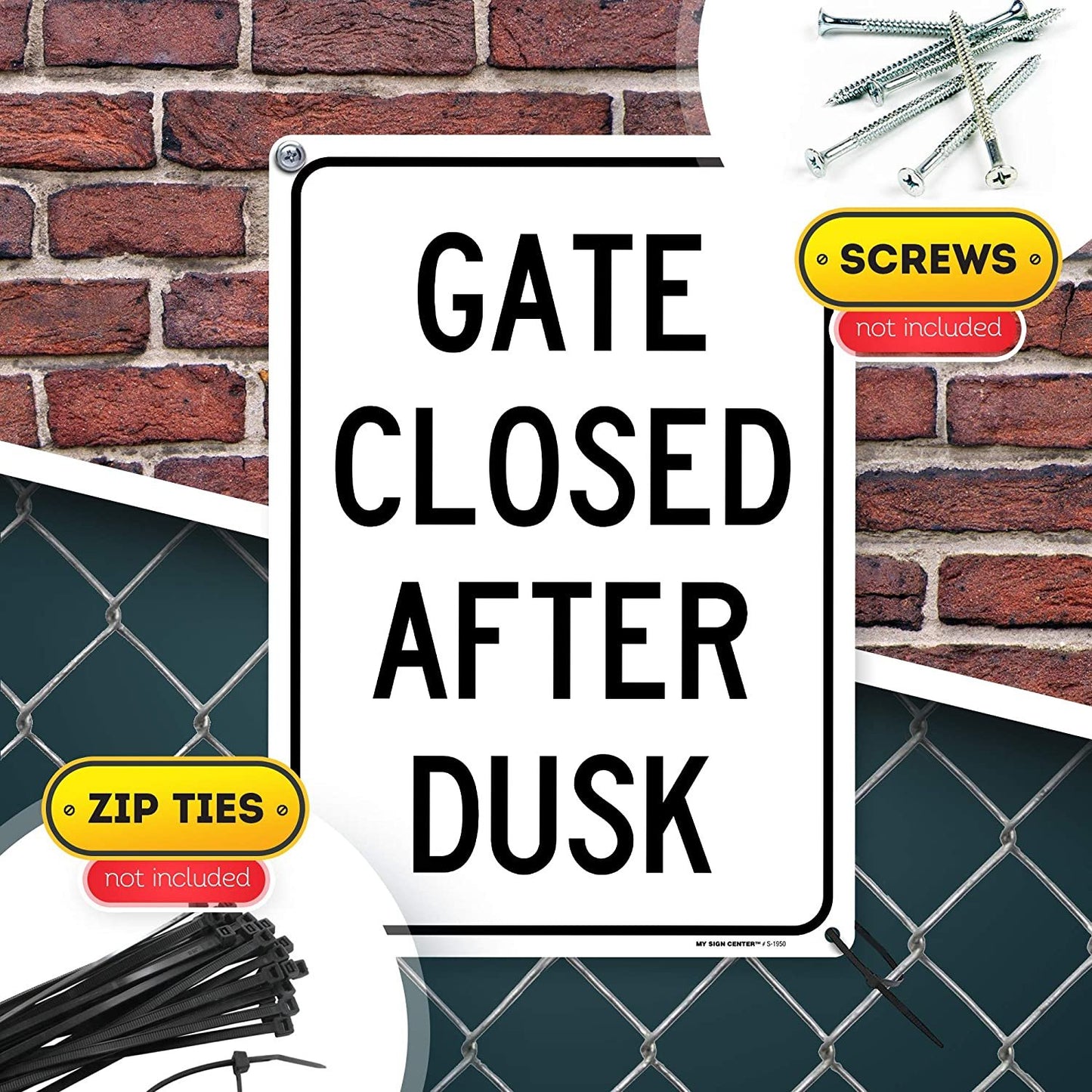 Gate Closed After Dusk Sign