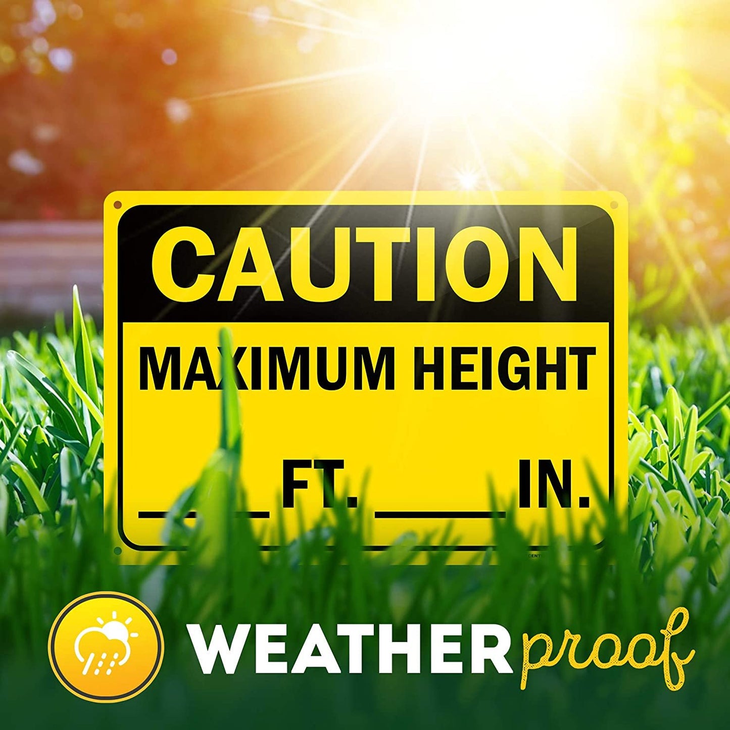 Caution Maximum Height Ft_and in_ Low Clearance Sign to Write On