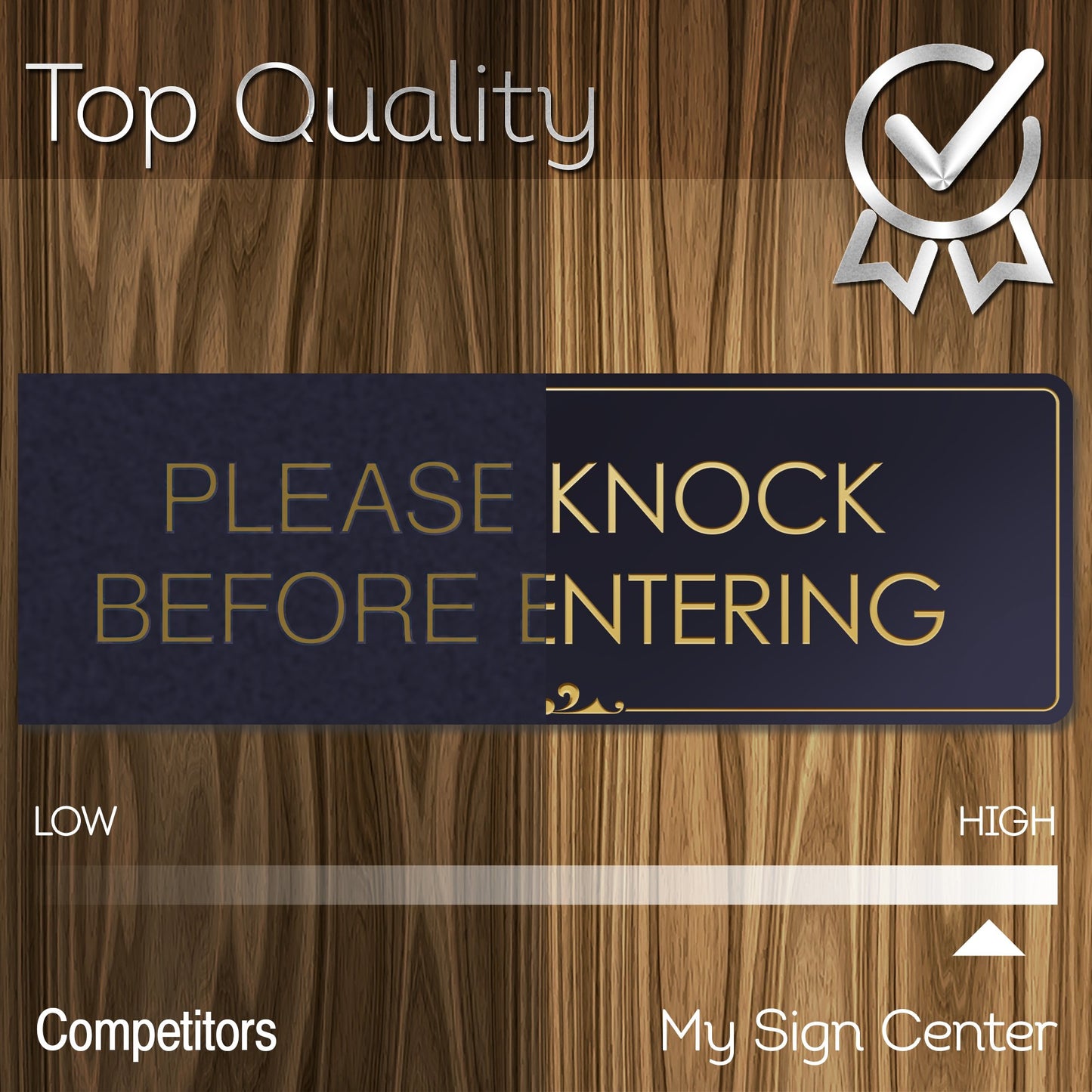 Please Knock Before Entering - Laser Engraved Sign