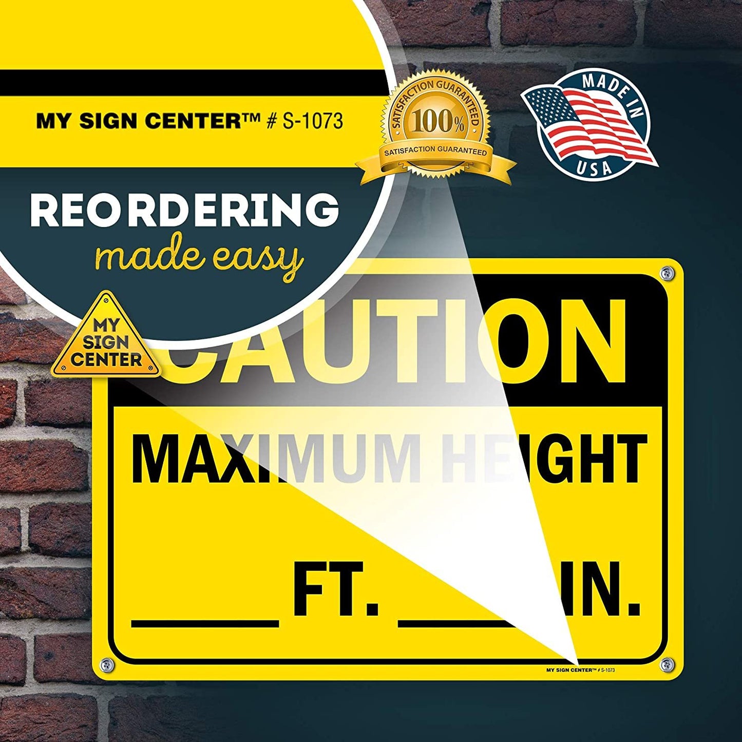 Caution Maximum Height Ft_and in_ Low Clearance Sign to Write On