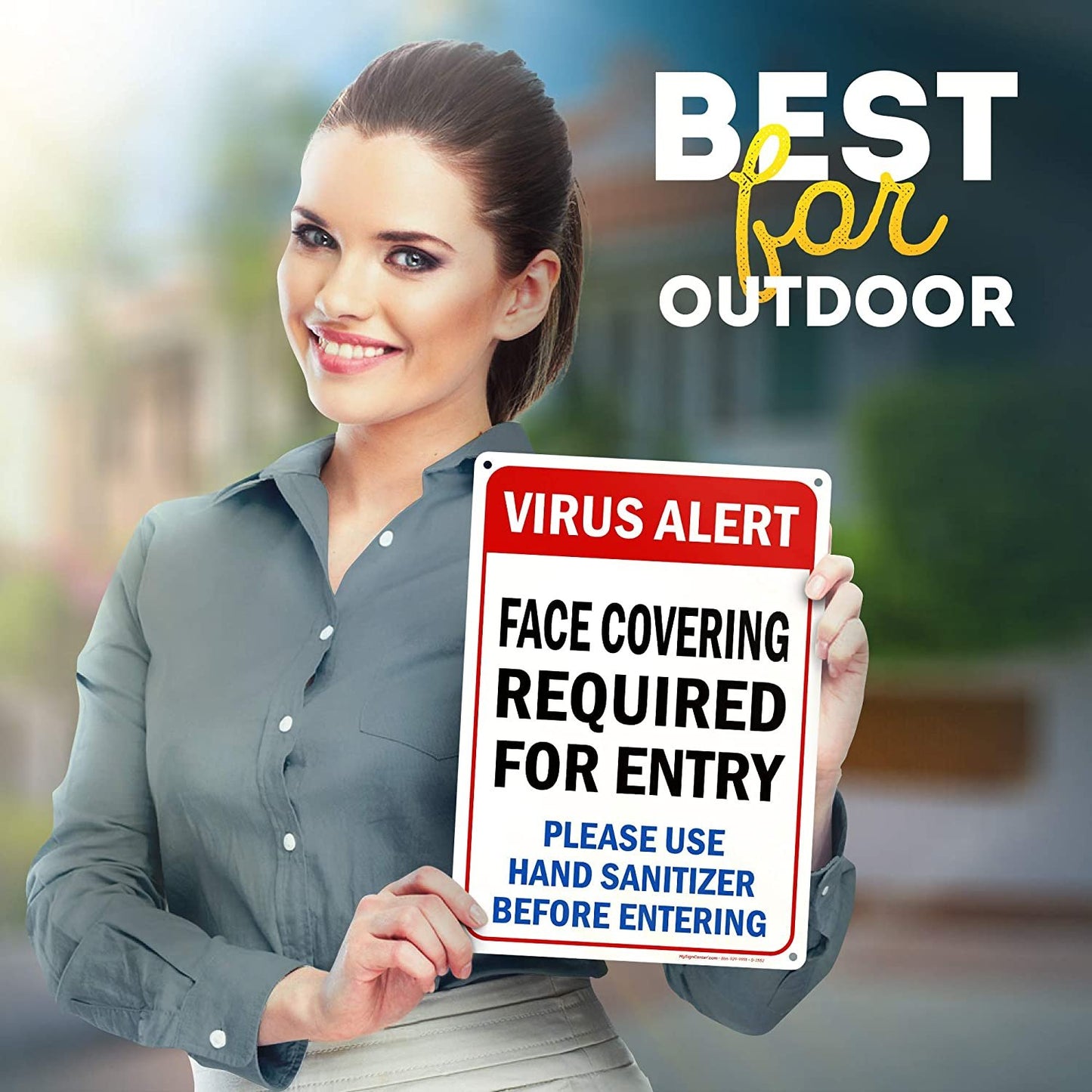 Virus Alert Face Mask Required Sign Use Hand Sanitizer Before Entering