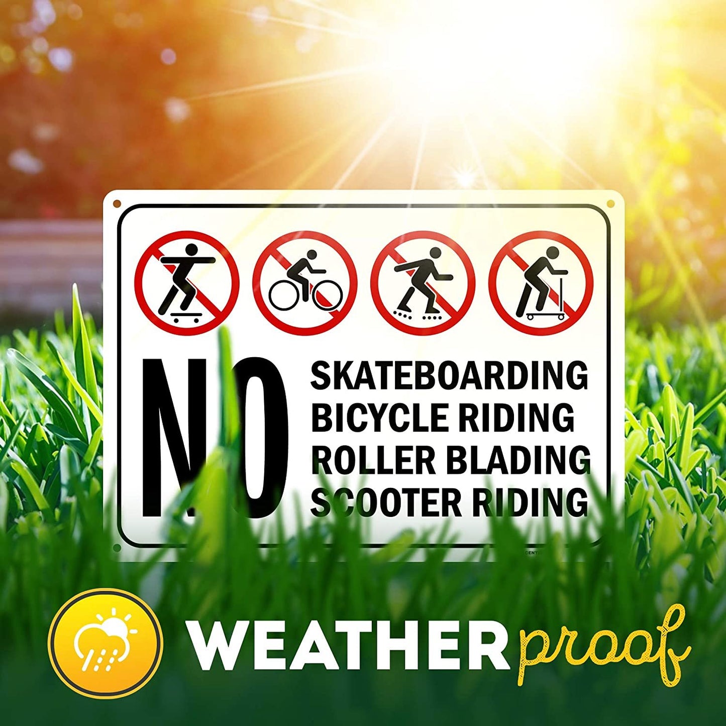 No Skateboarding, No Bicycle Riding, No Roller Blading No Scooter Riding Sign