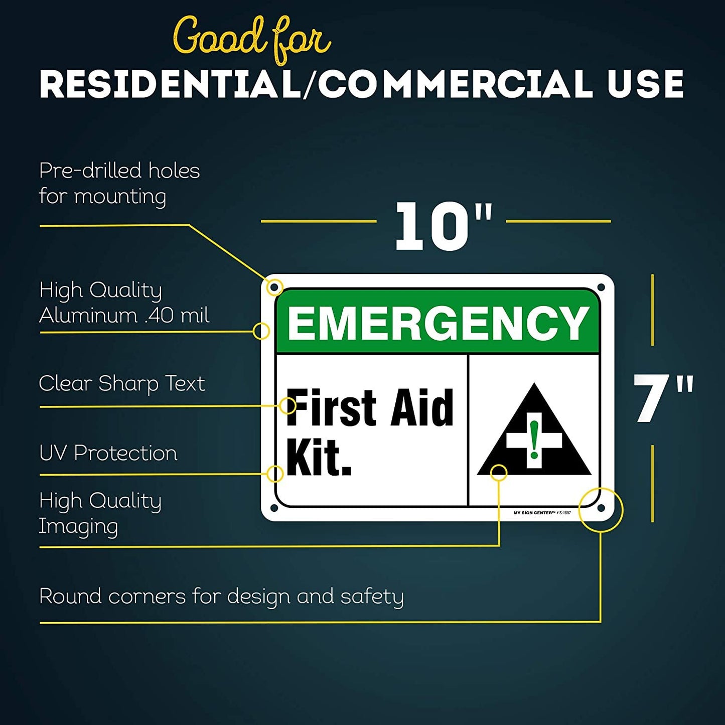 Emergency First Aid Kit Sign