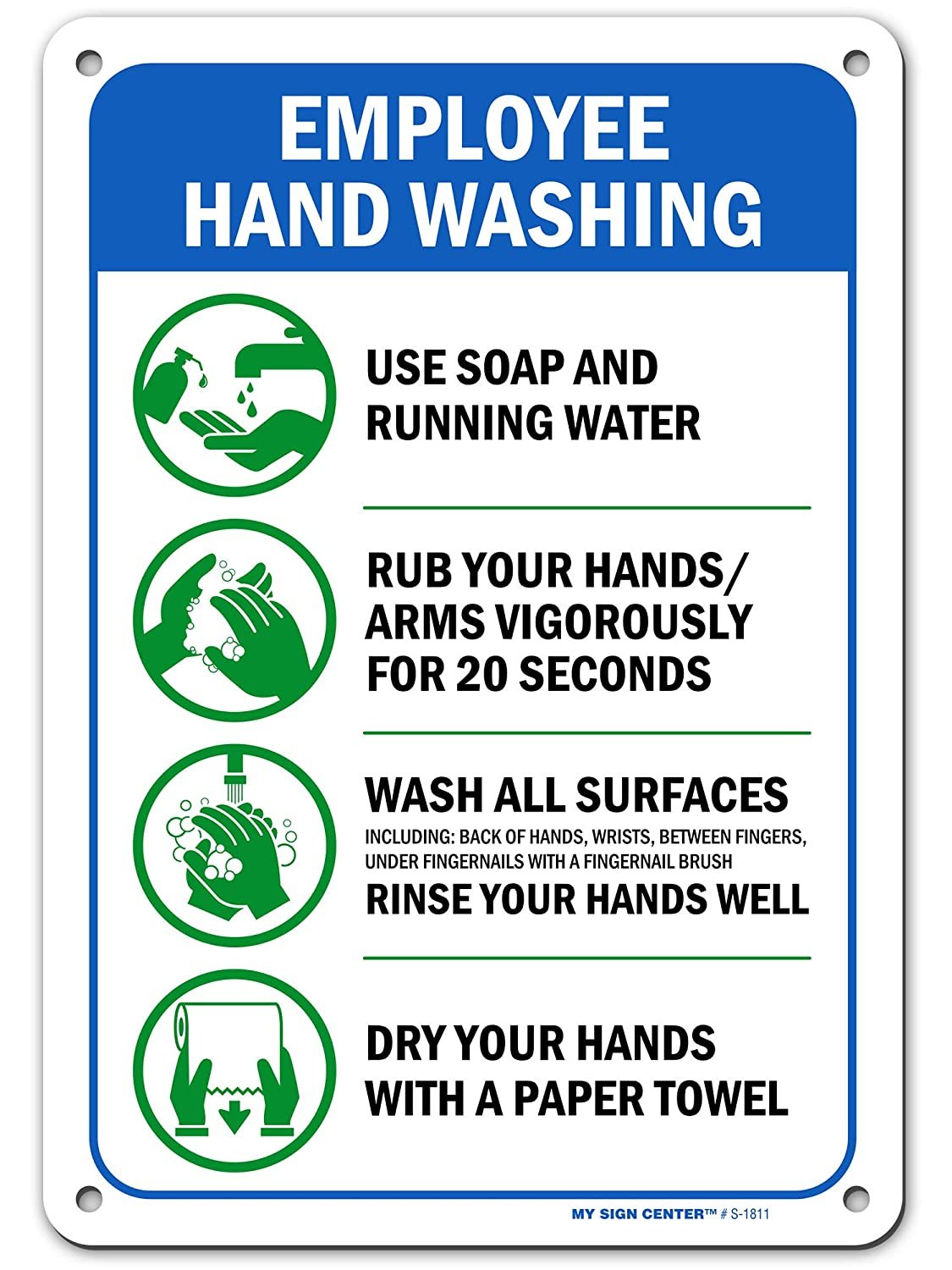 Employees Must Wash Hands Sign