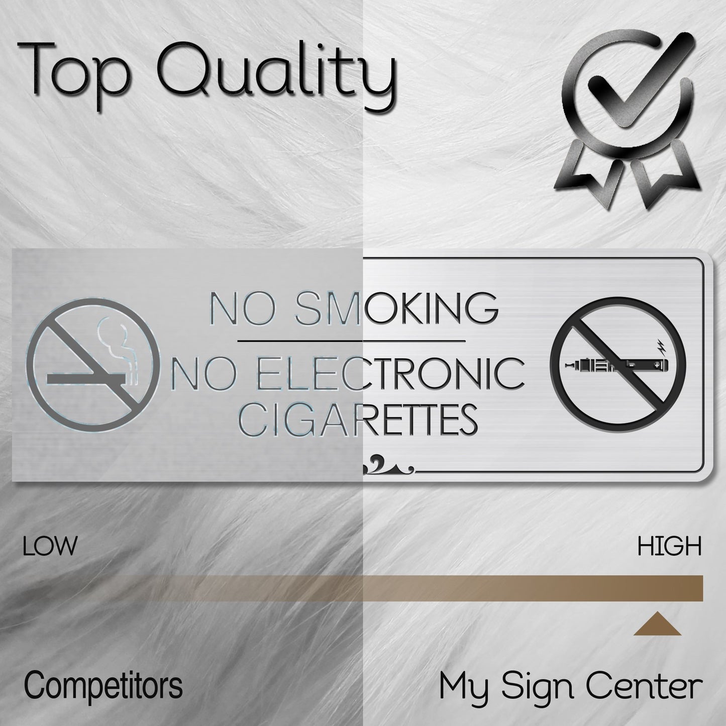 No Smoking No Electronic Cigarettes - Laser Engraved Sign