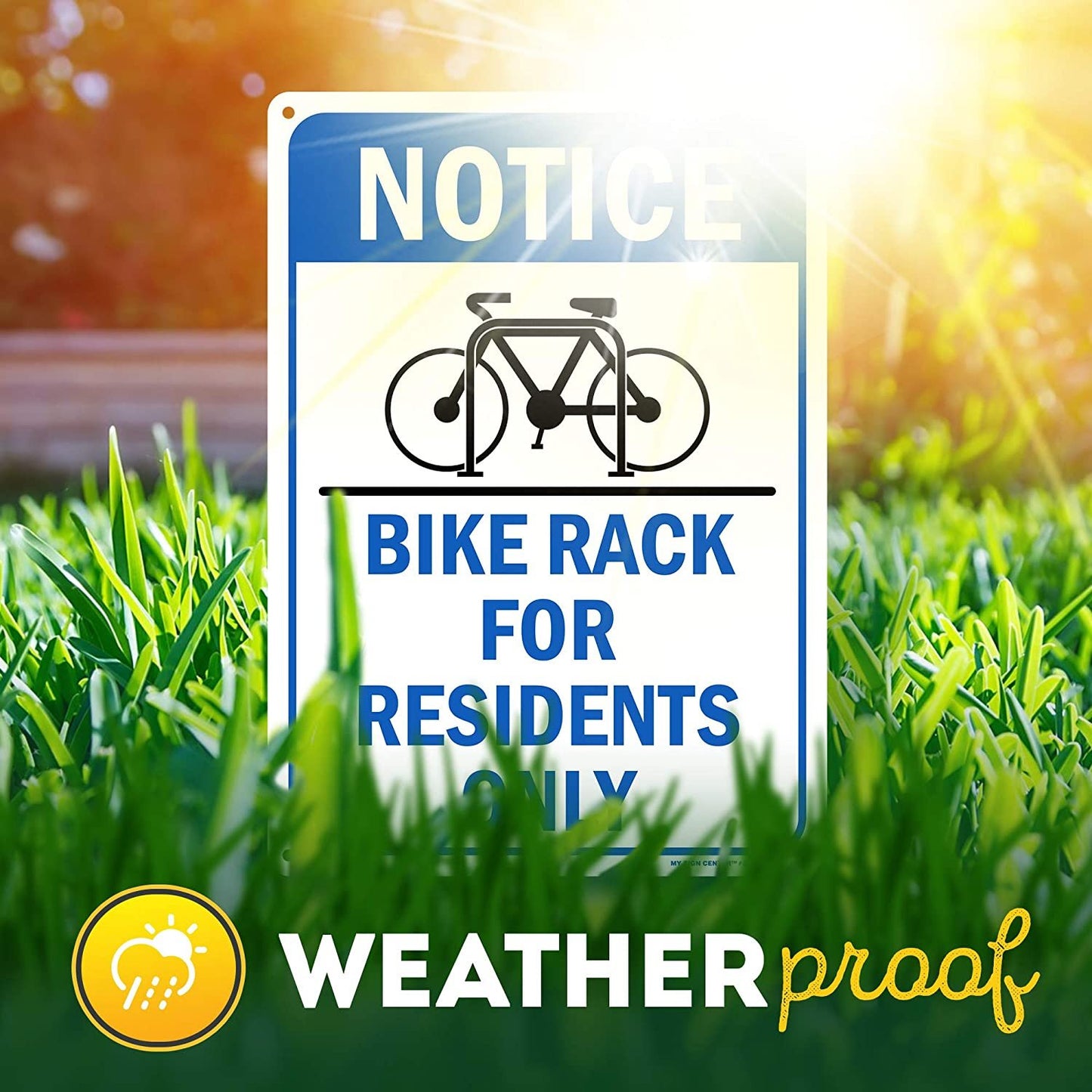 Notice Bike Rack Sign Bicycle Parking for Residents Only Sign