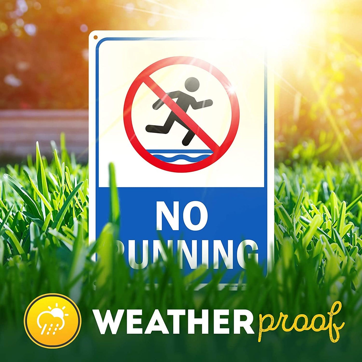 No Running Pool Safety Sign