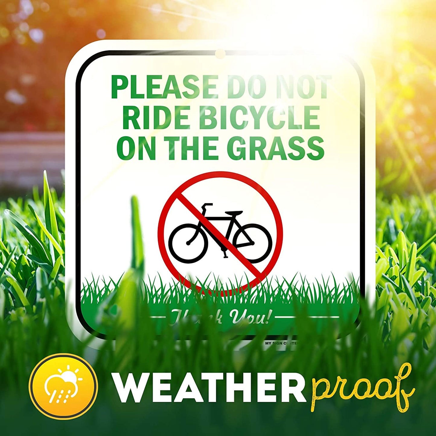 Keep Off Grass Sign Please Do Not Ride Bicycle On The Grass