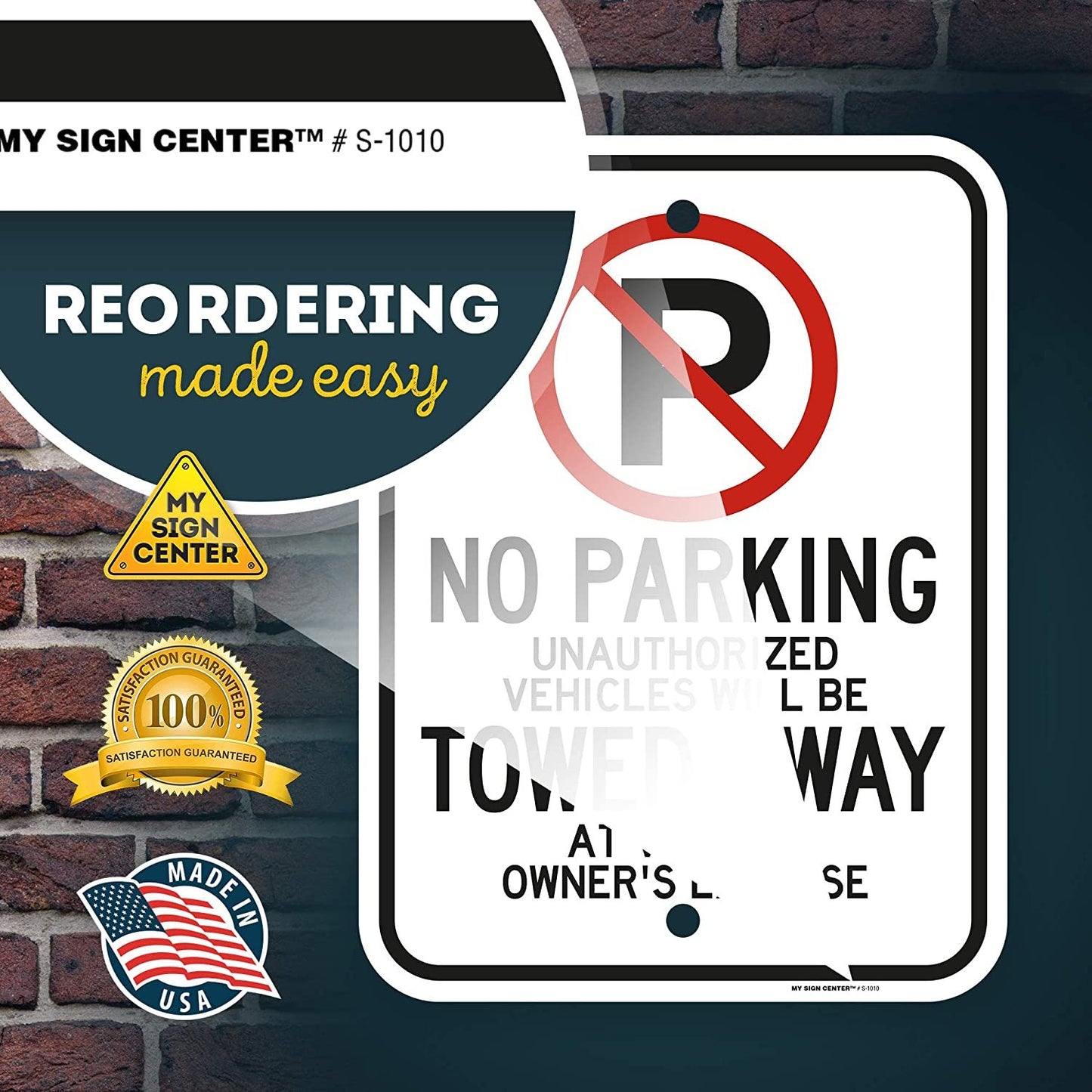 No Parking Sign Unauthorized Vehicles Will Be Towed