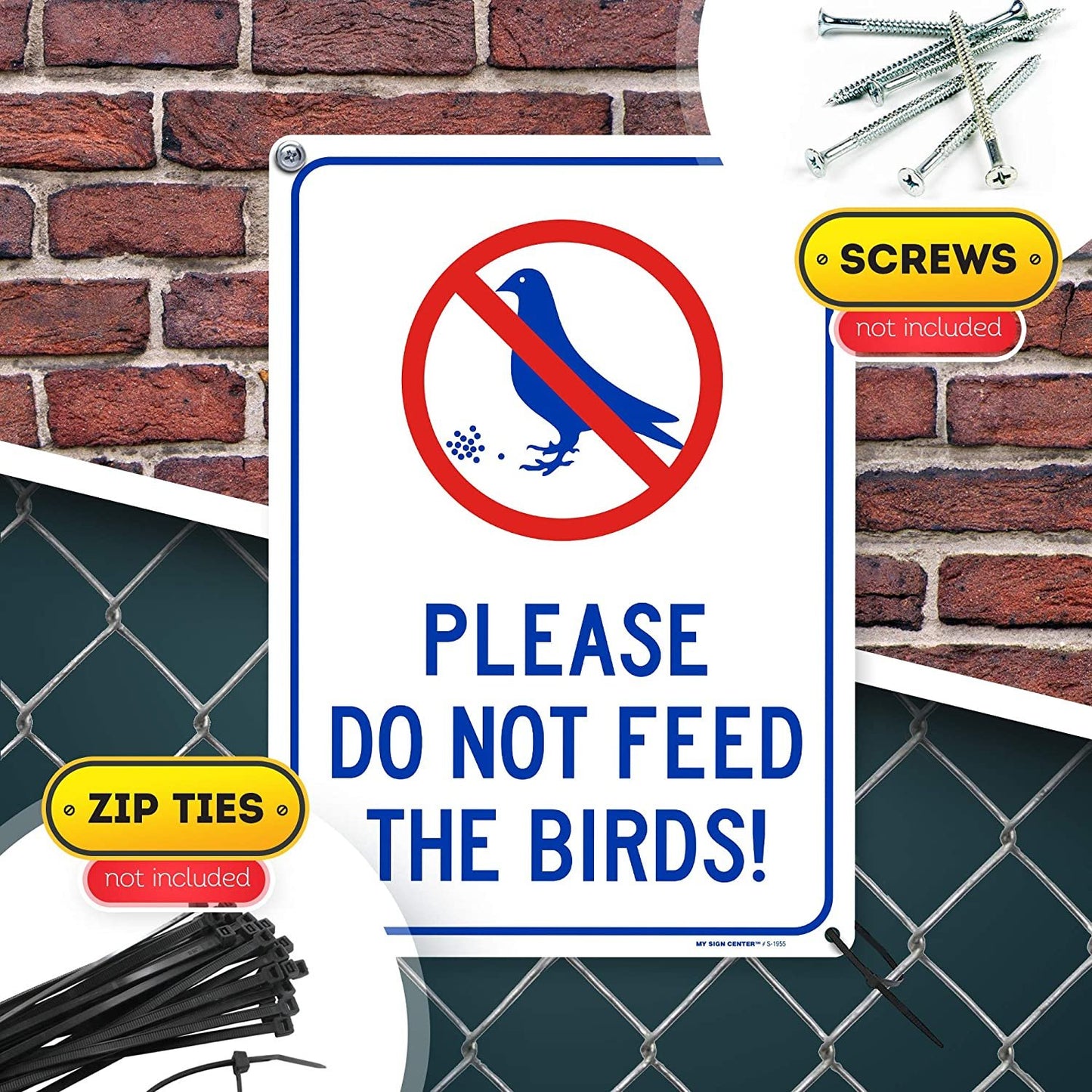 Please Do Not Feed Bird Sign