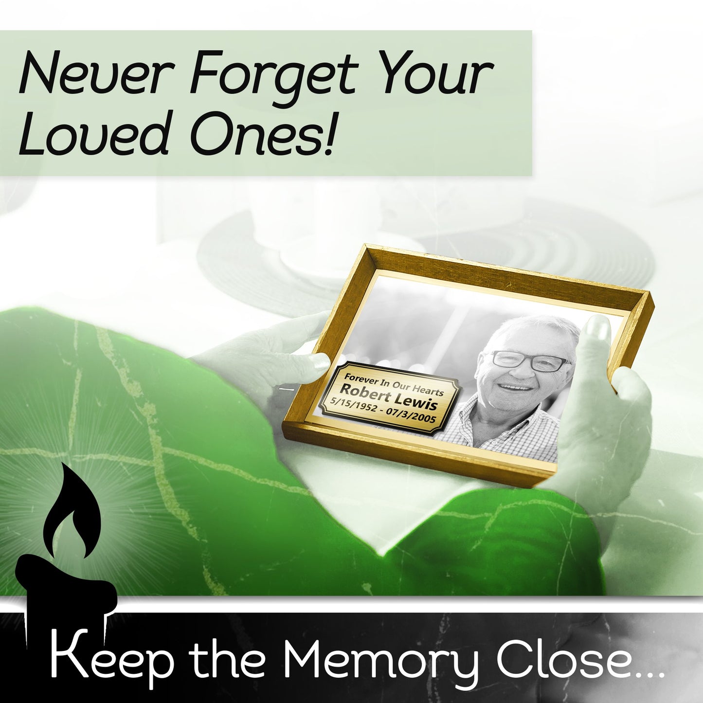 Elegant Engraved Plate Personalized Memorial Plate Grave Plaque