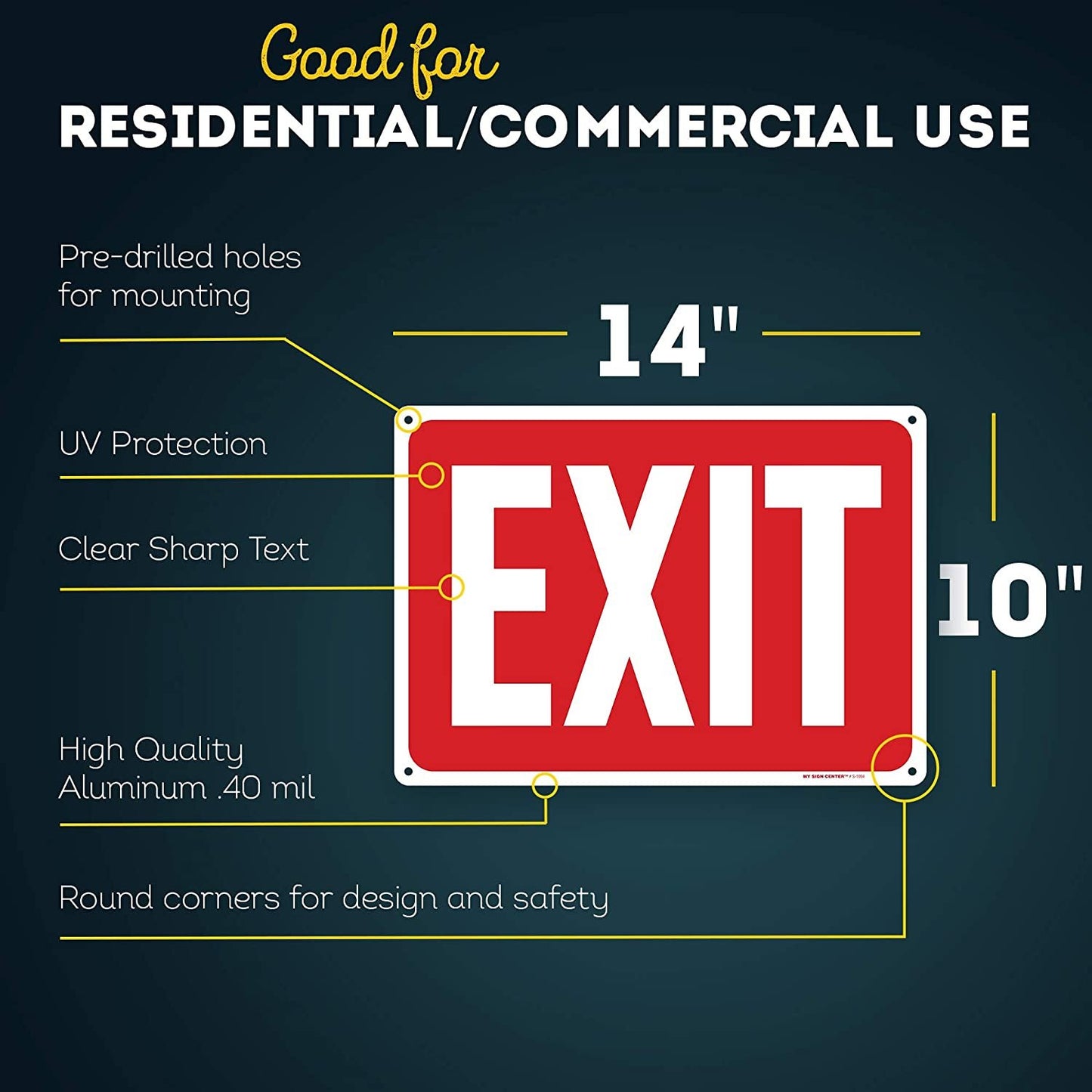 Exit Sign for Business, Store and House Door