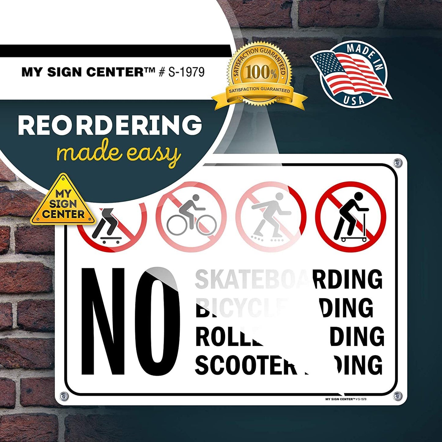 No Skateboarding, No Bicycle Riding, No Roller Blading No Scooter Riding Sign