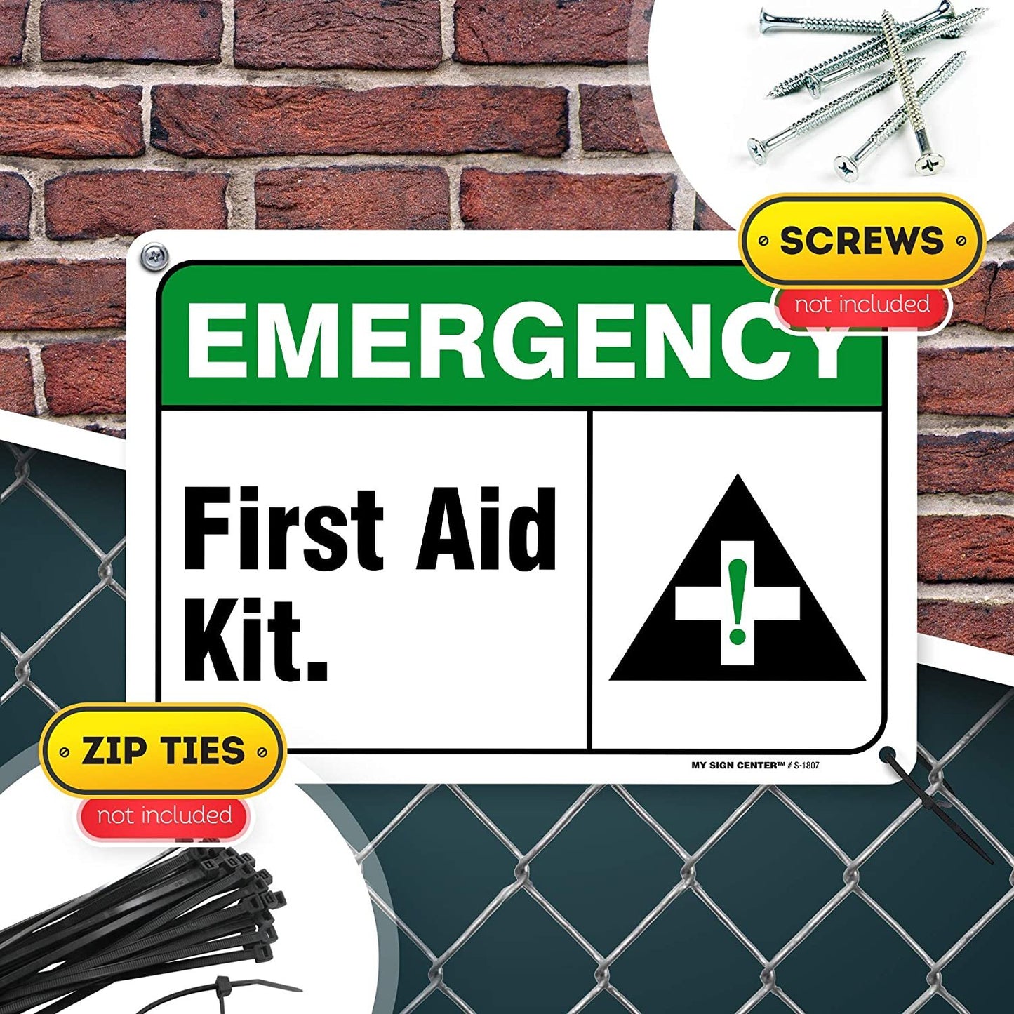 Emergency First Aid Kit Sign