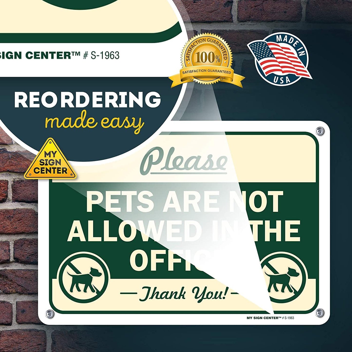 No Pets Allowed in The Office Sign