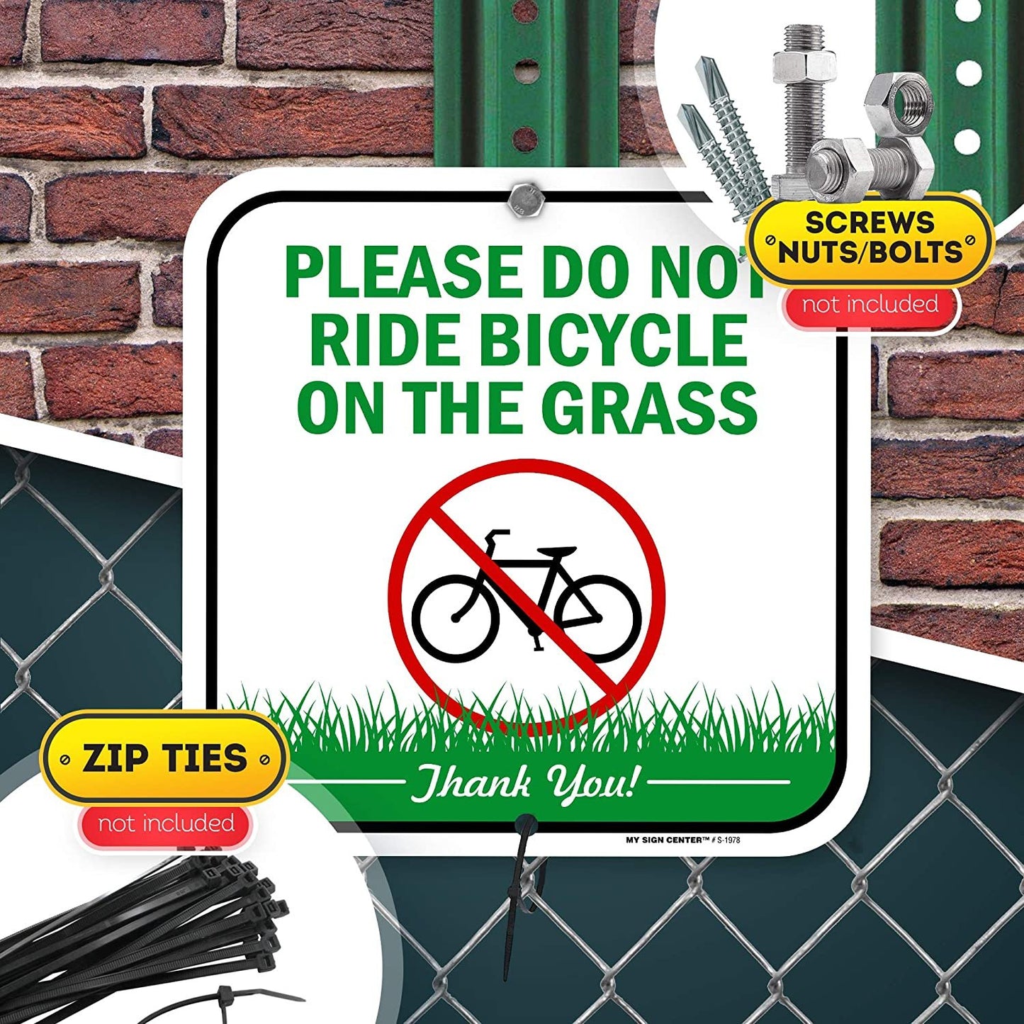 Keep Off Grass Sign Please Do Not Ride Bicycle On The Grass