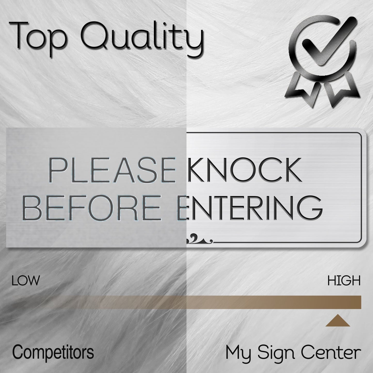 Please Knock Before Entering - Laser Engraved Sign