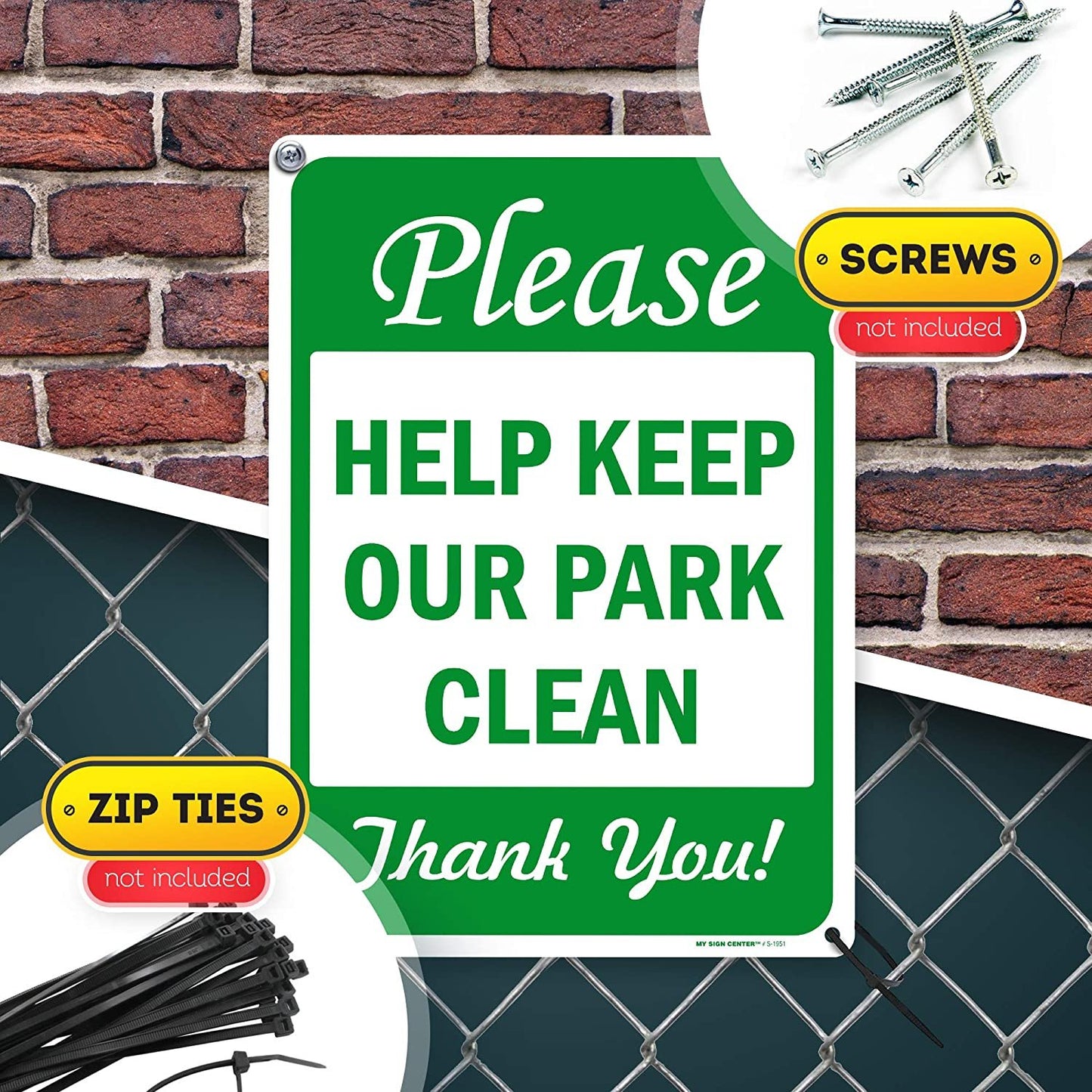 Keep Clean Sign, Please Help Keep Our Park Clean