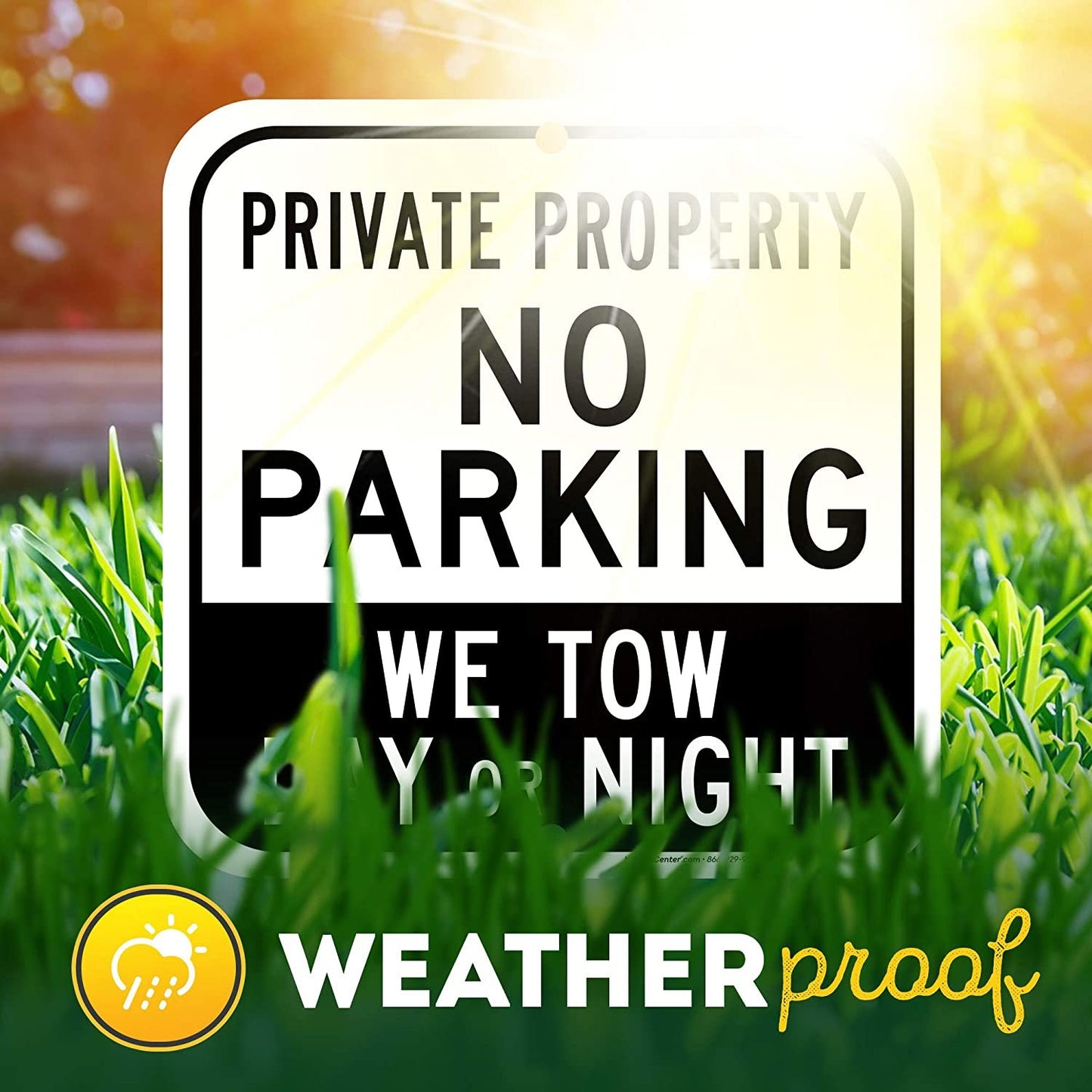 Private Property No Parking Sign Day Or Night Towing Enforced Sign