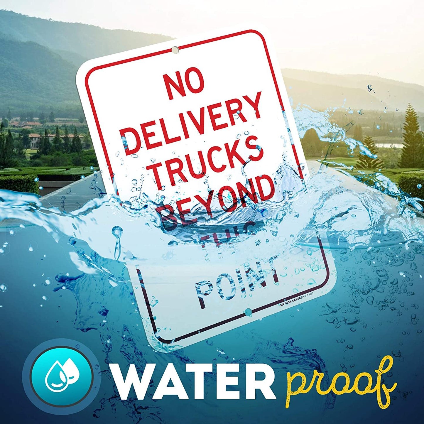 No Delivery Trucks Beyond This Point Sign