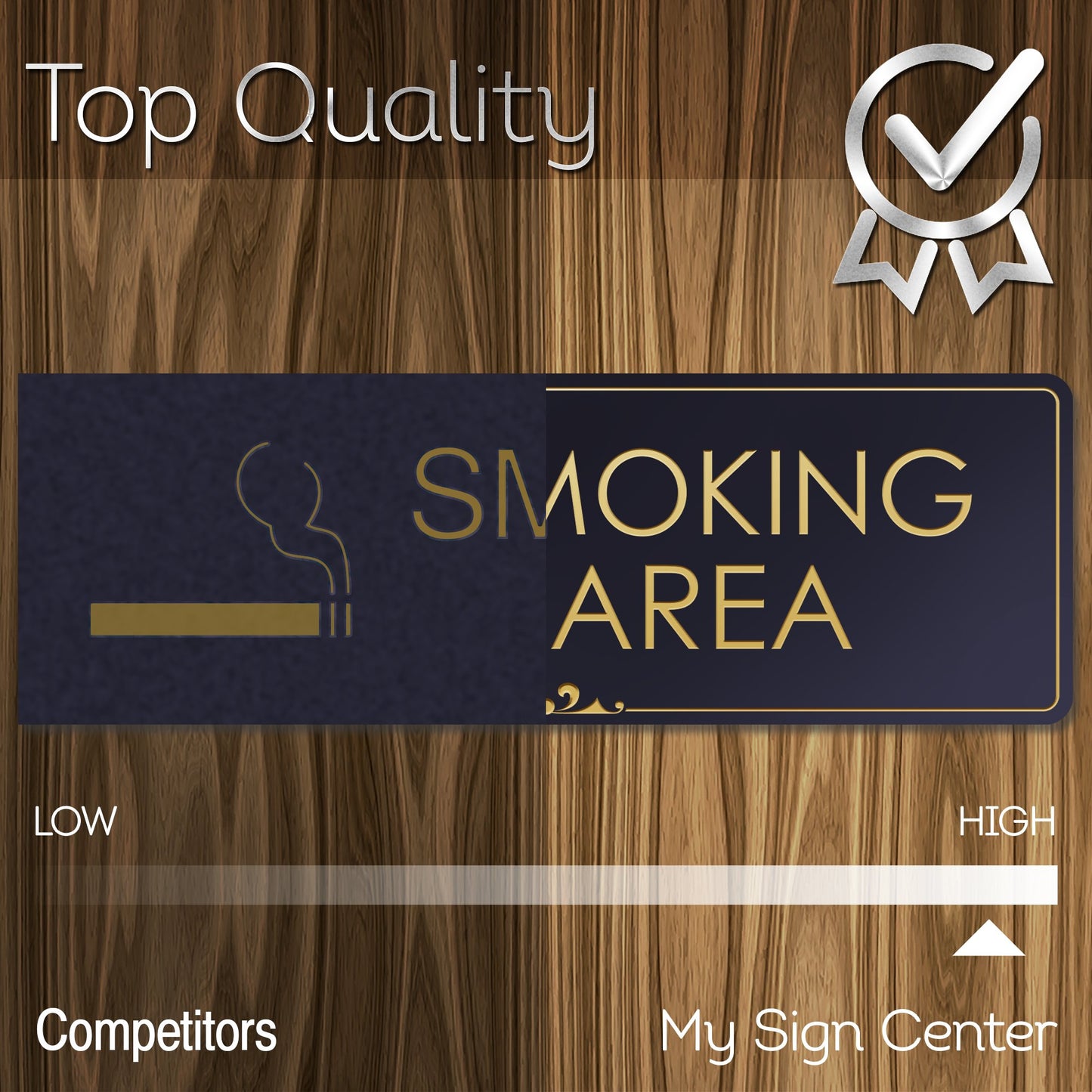 Smoking Area - Laser Engraved Sign