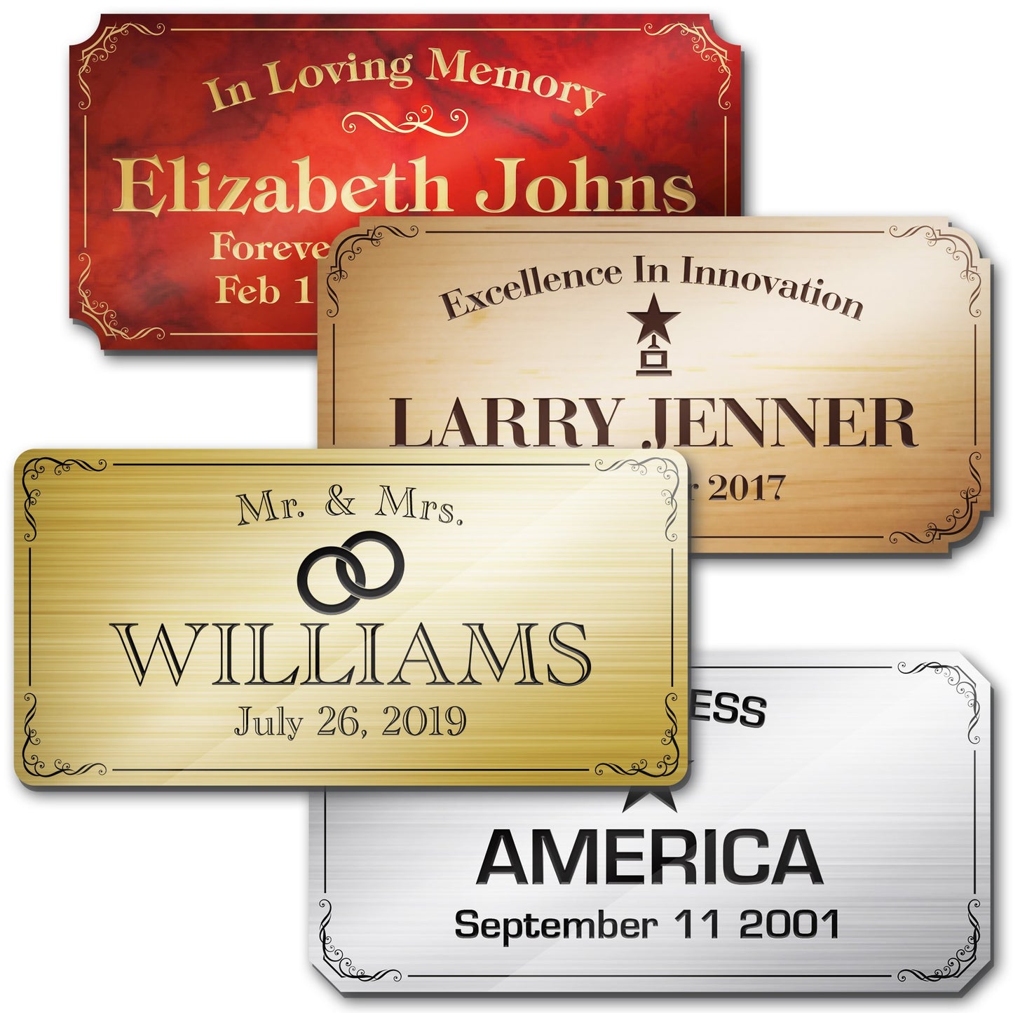 Elegant Engraved Plate Personalized Memorial Plate Grave Plaque, Customized Message