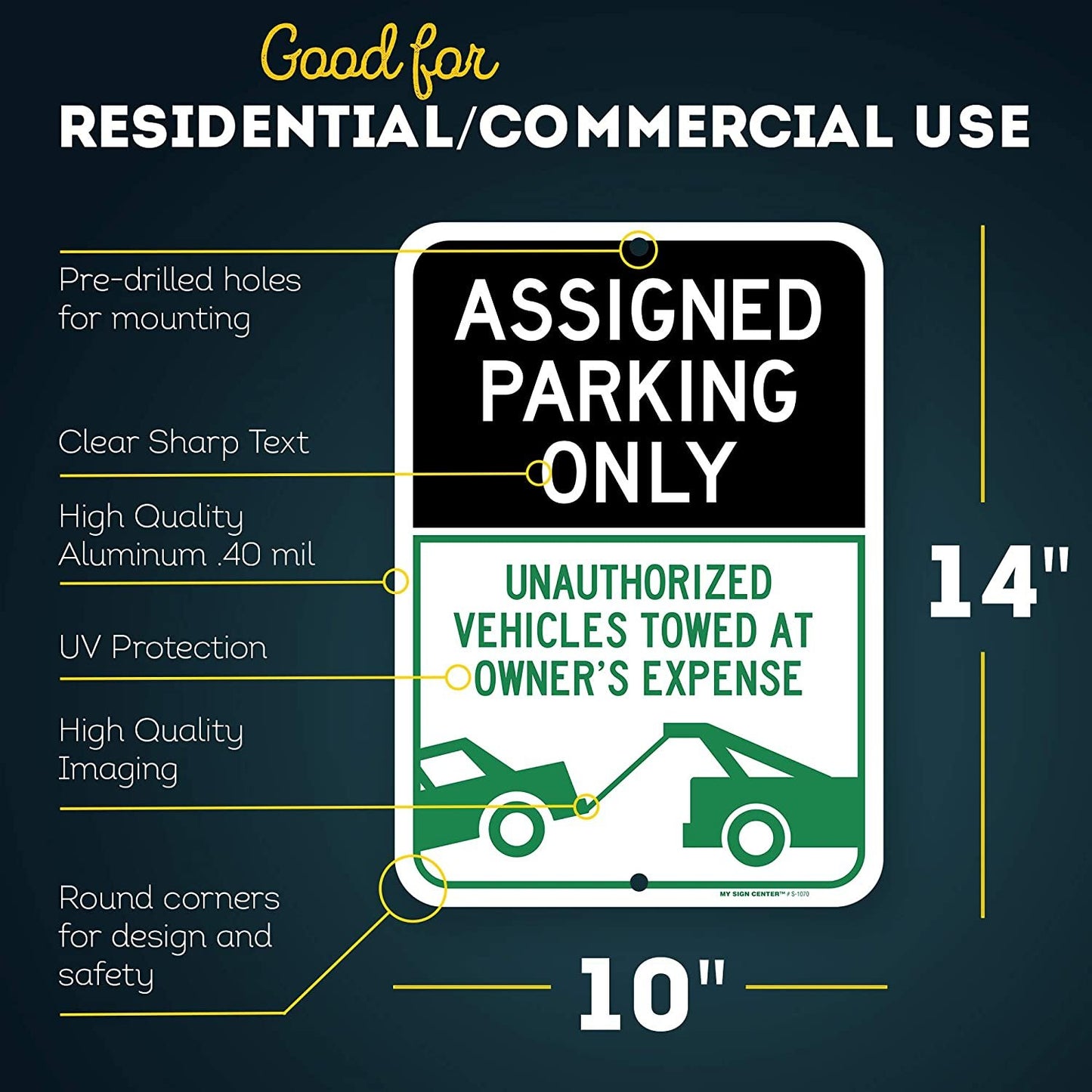 Assigned Parking Only Unauthorized Vehicles Will Be Towed Sign