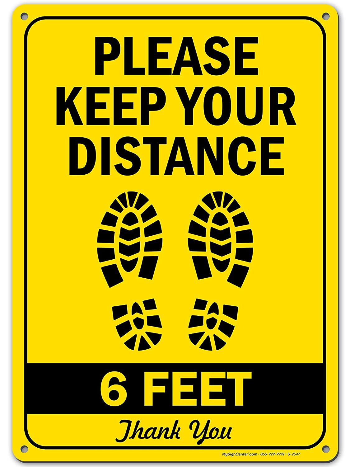 6 Feet Apart Social Distancing Sign