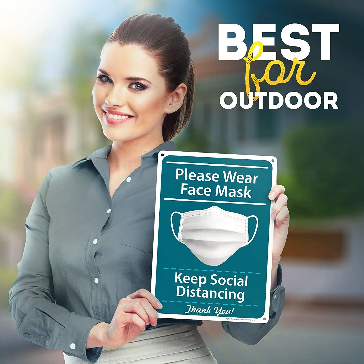 Please Wear Face Mask Sign Keep Social Distancing Sign