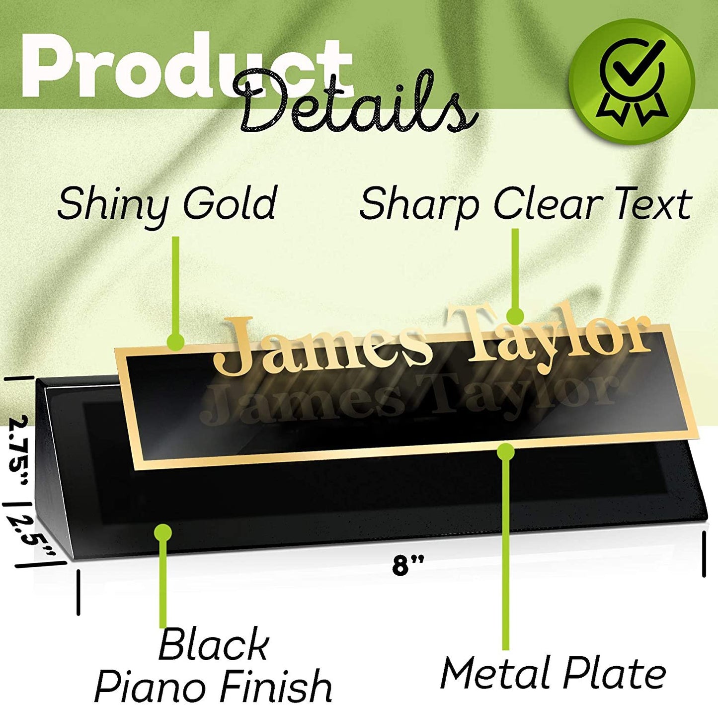 Desk Name Plate Personalized Custom Plaque