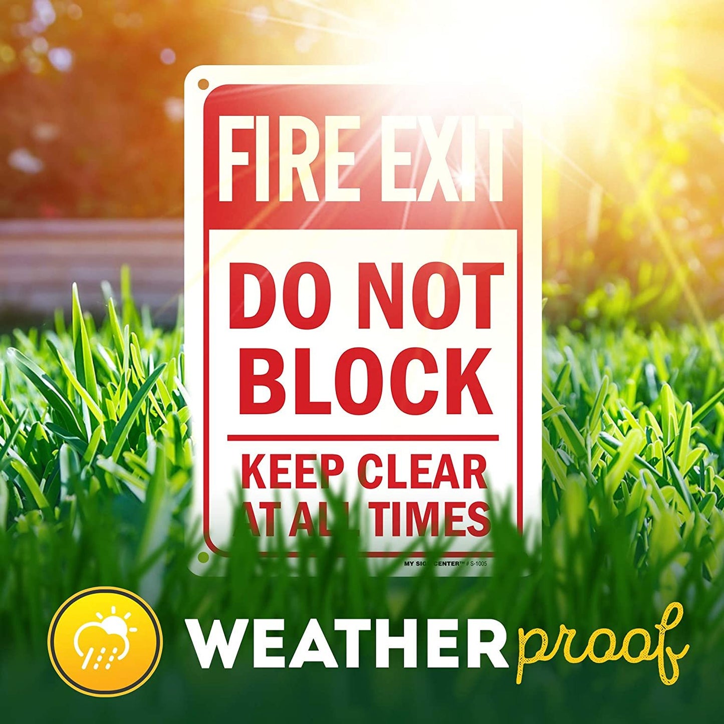 Fire Exit Keep Clear Do Not Block Sign
