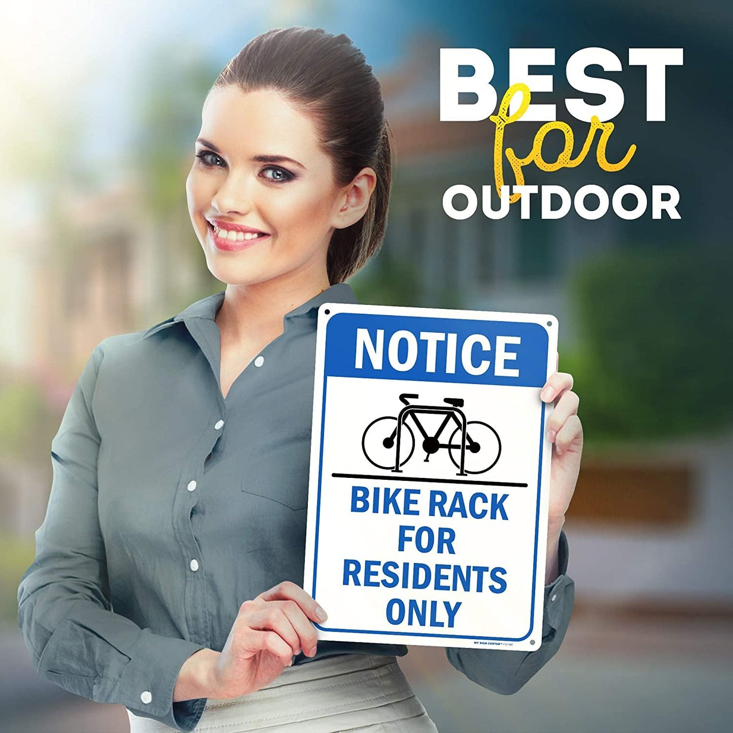 Notice Bike Rack Sign Bicycle Parking for Residents Only Sign