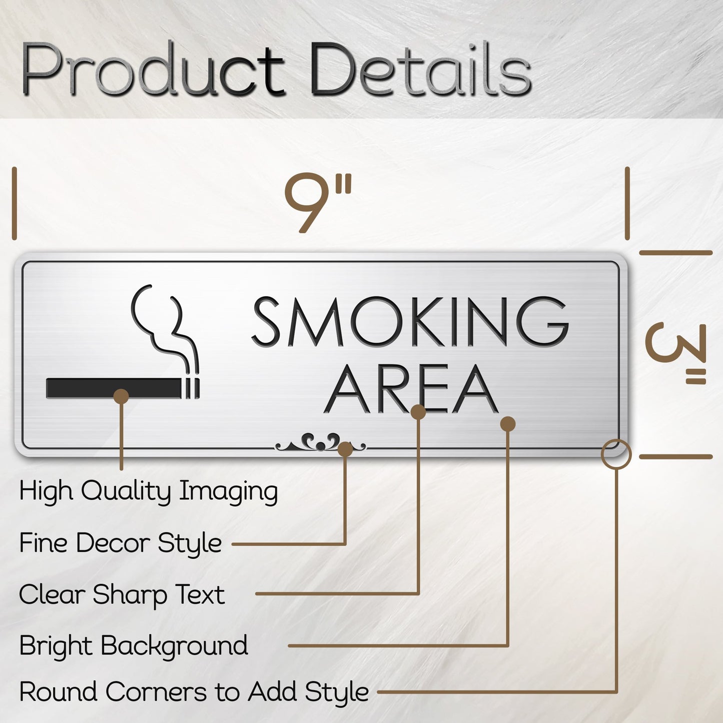 Smoking Area - Laser Engraved Sign