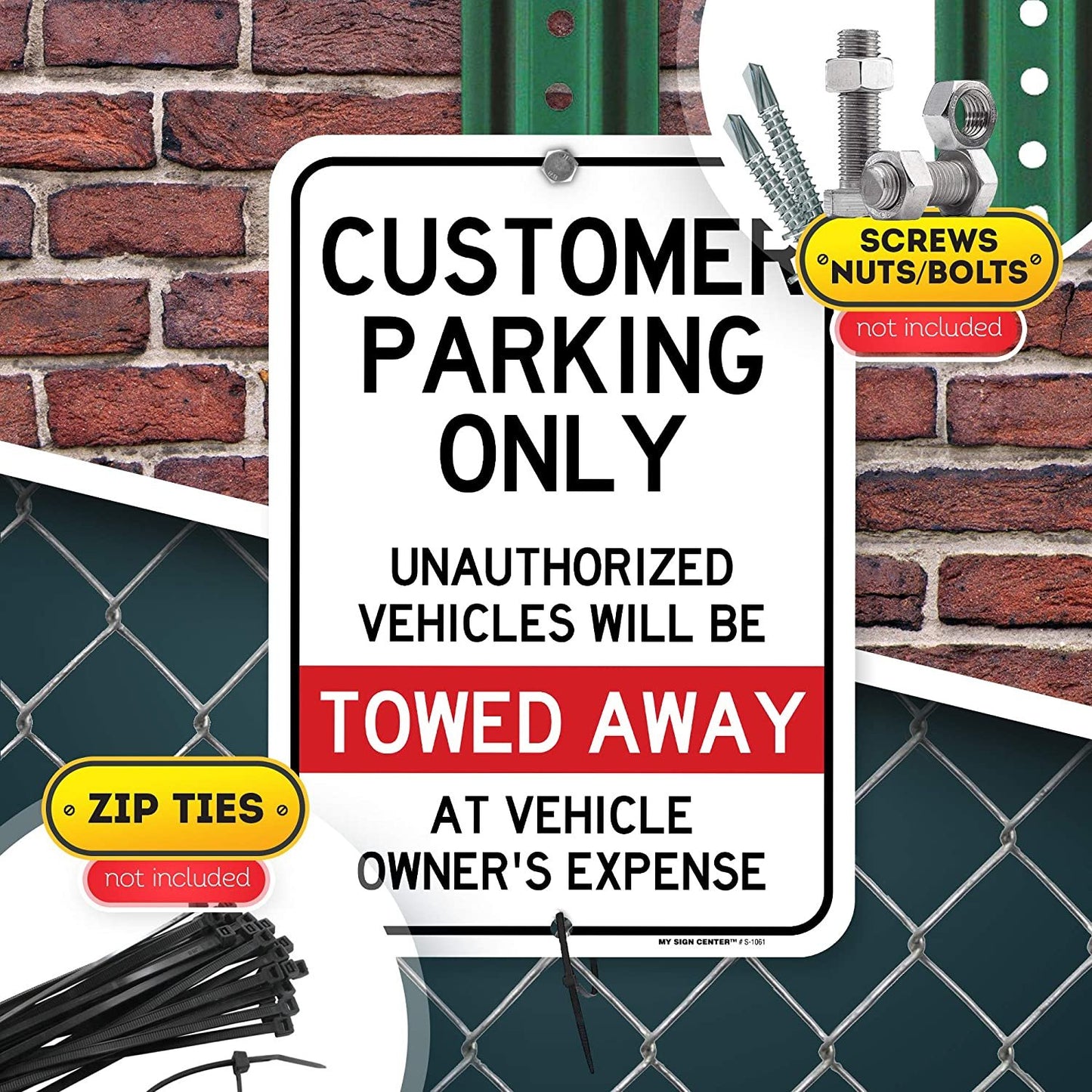 Customer Parking Only Sign Unauthorized Vehicles Will Be Towed