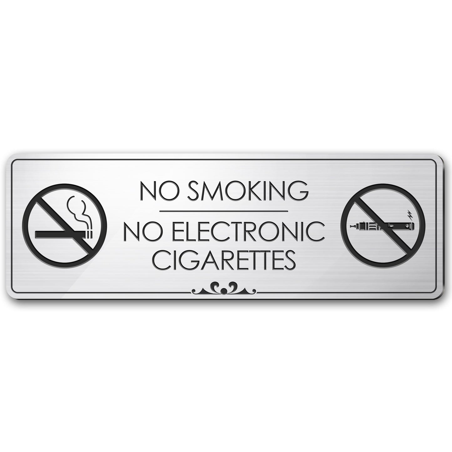 No Smoking No Electronic Cigarettes - Laser Engraved Sign