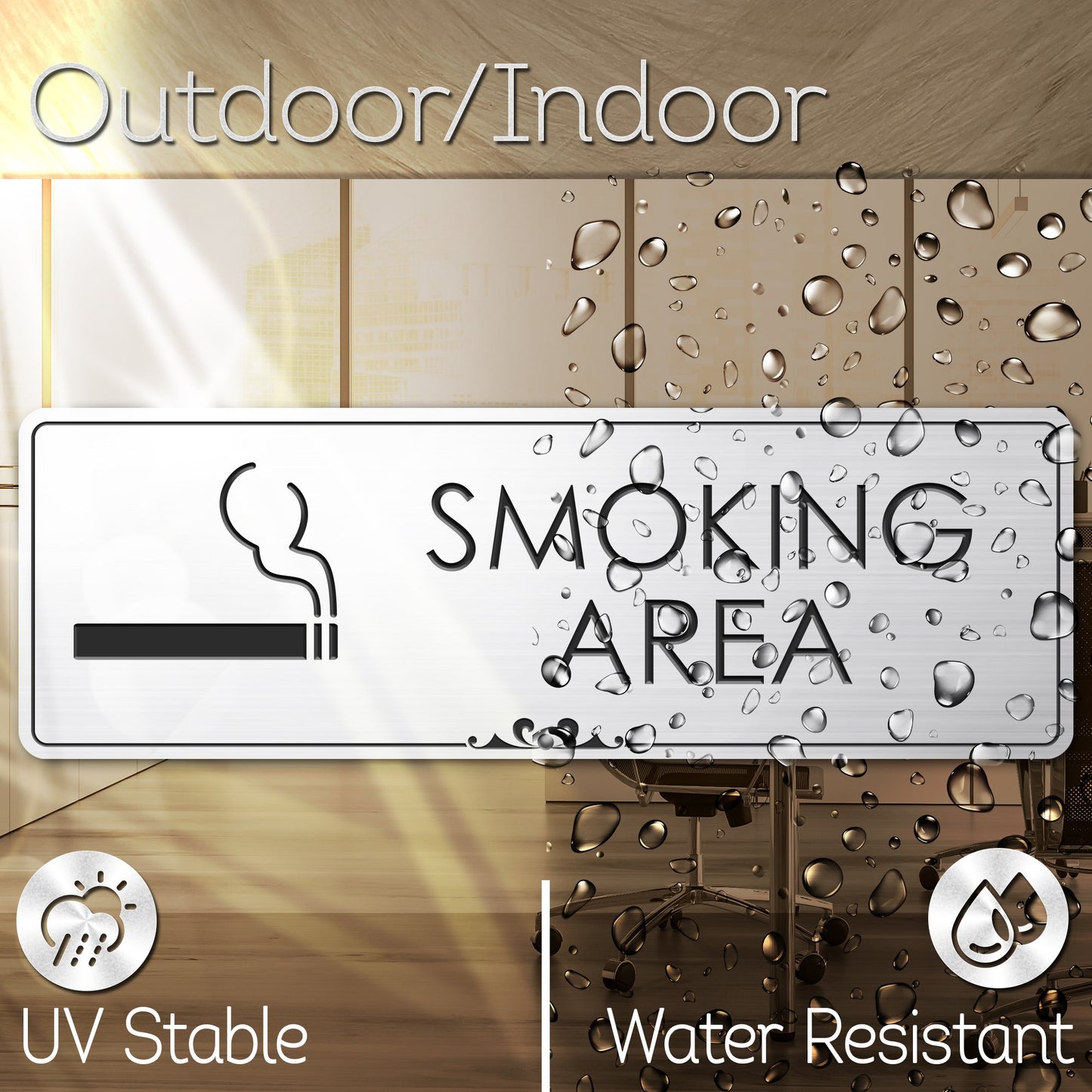 Smoking Area - Laser Engraved Sign