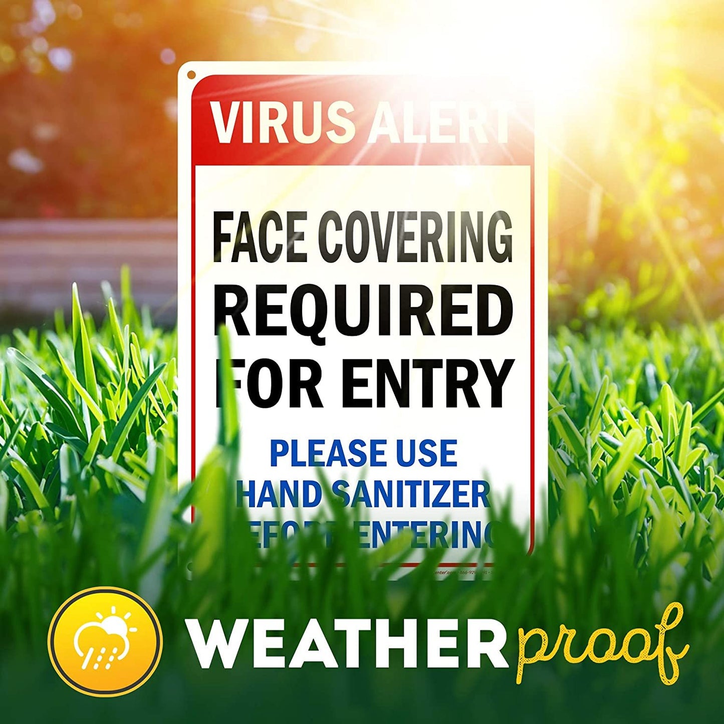Virus Alert Face Mask Required Sign Use Hand Sanitizer Before Entering