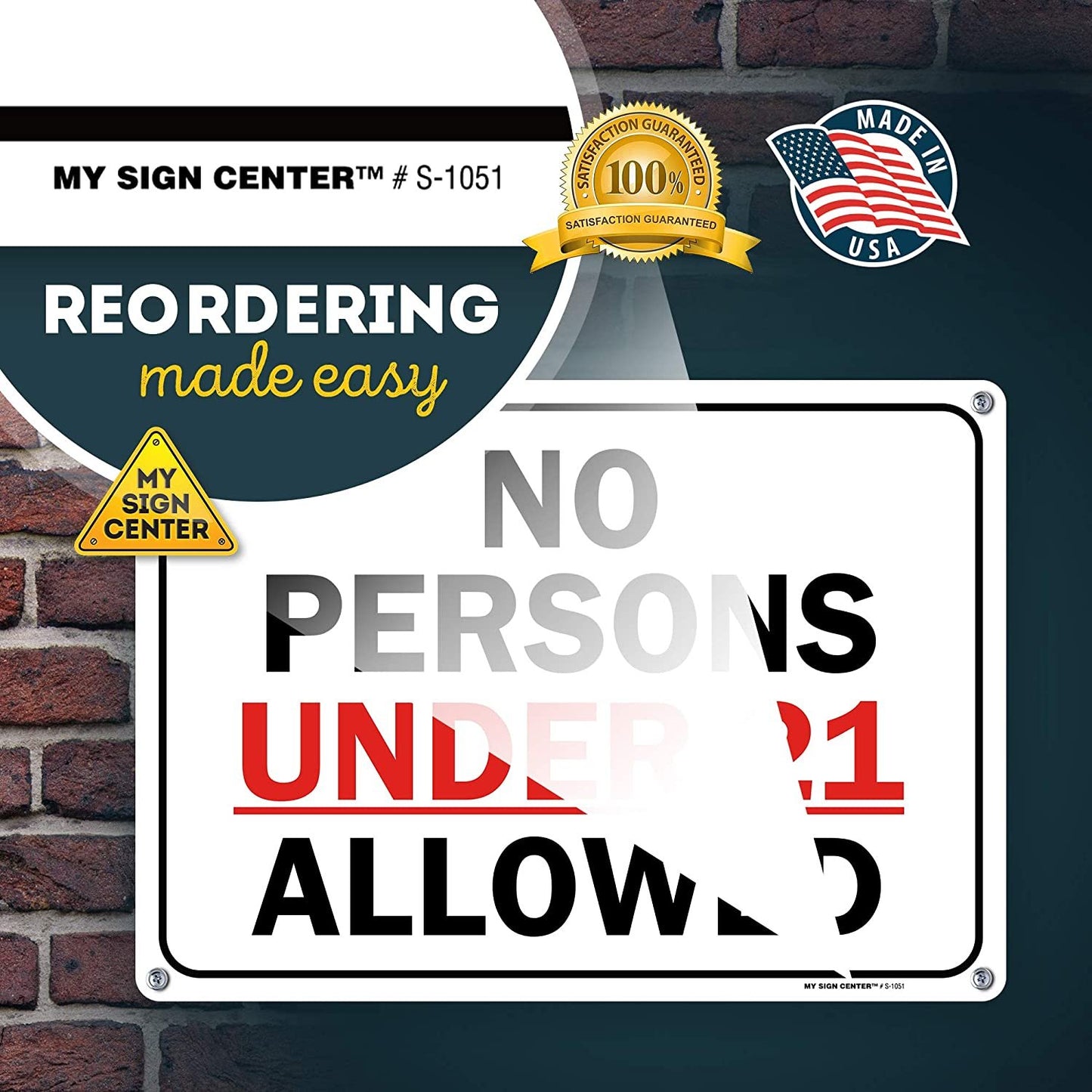 ID Check Sign No One Under 21 Allowed