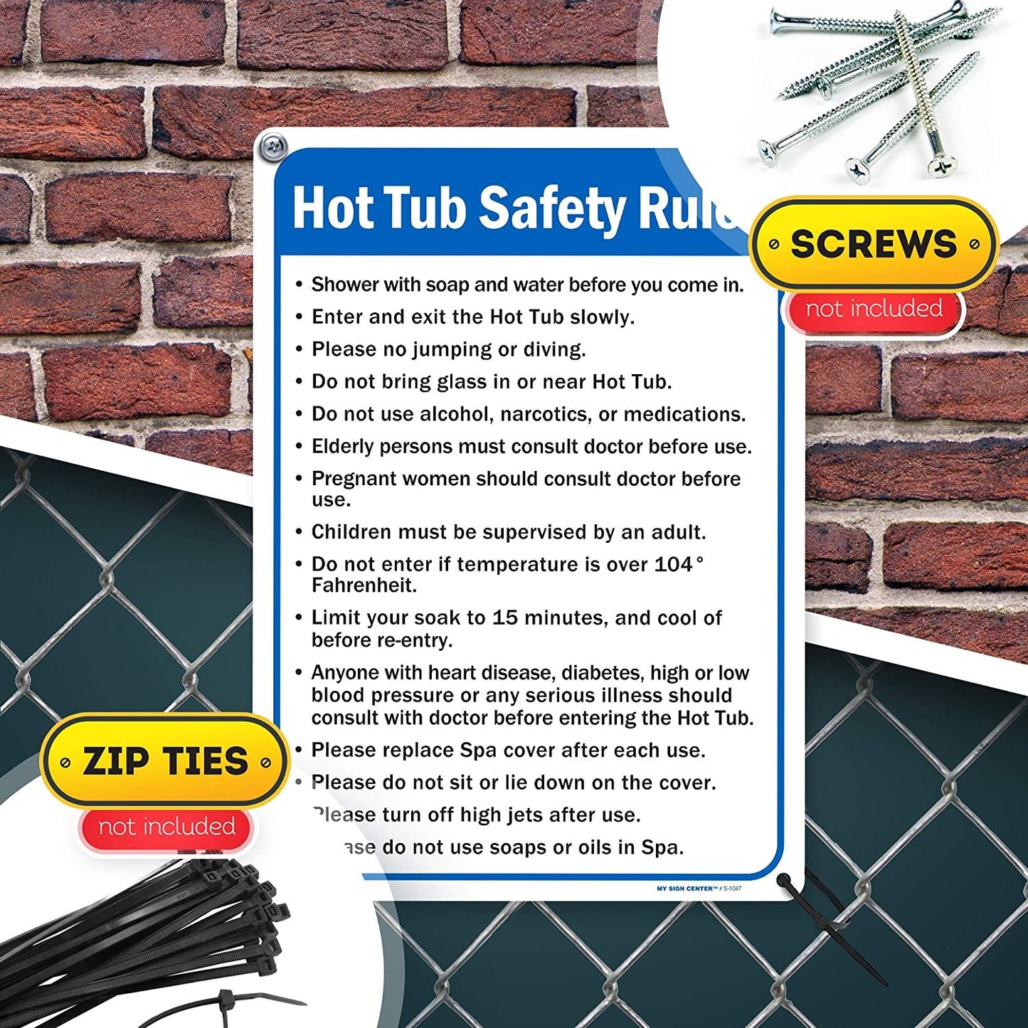 Hot Tub Safety Rules Sign