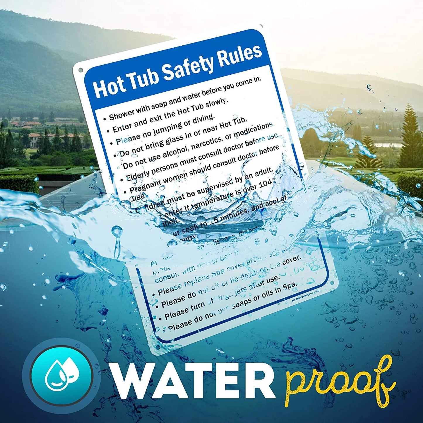 Hot Tub Safety Rules Sign