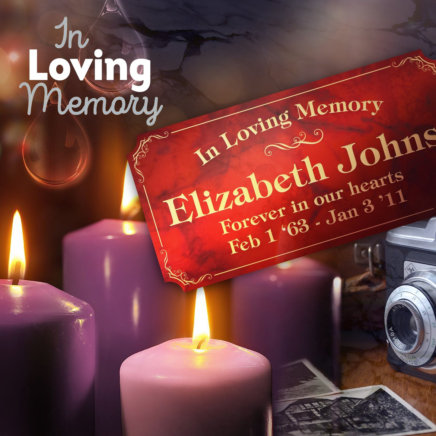 Elegant Engraved Plate Personalized Memorial Plate Grave Plaque, Customized Message
