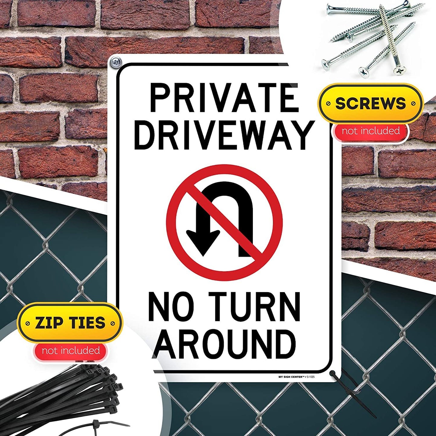 Private Driveway No Turnaround Sign