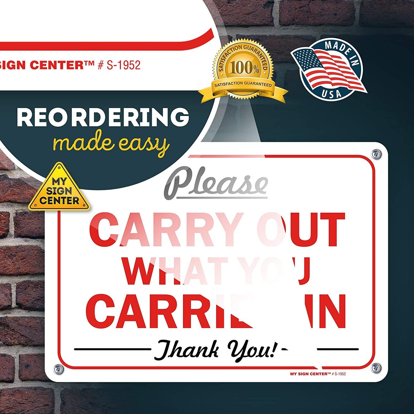 Please Carry Out What You Carried in, Keep This Area Clean No Trash Sign