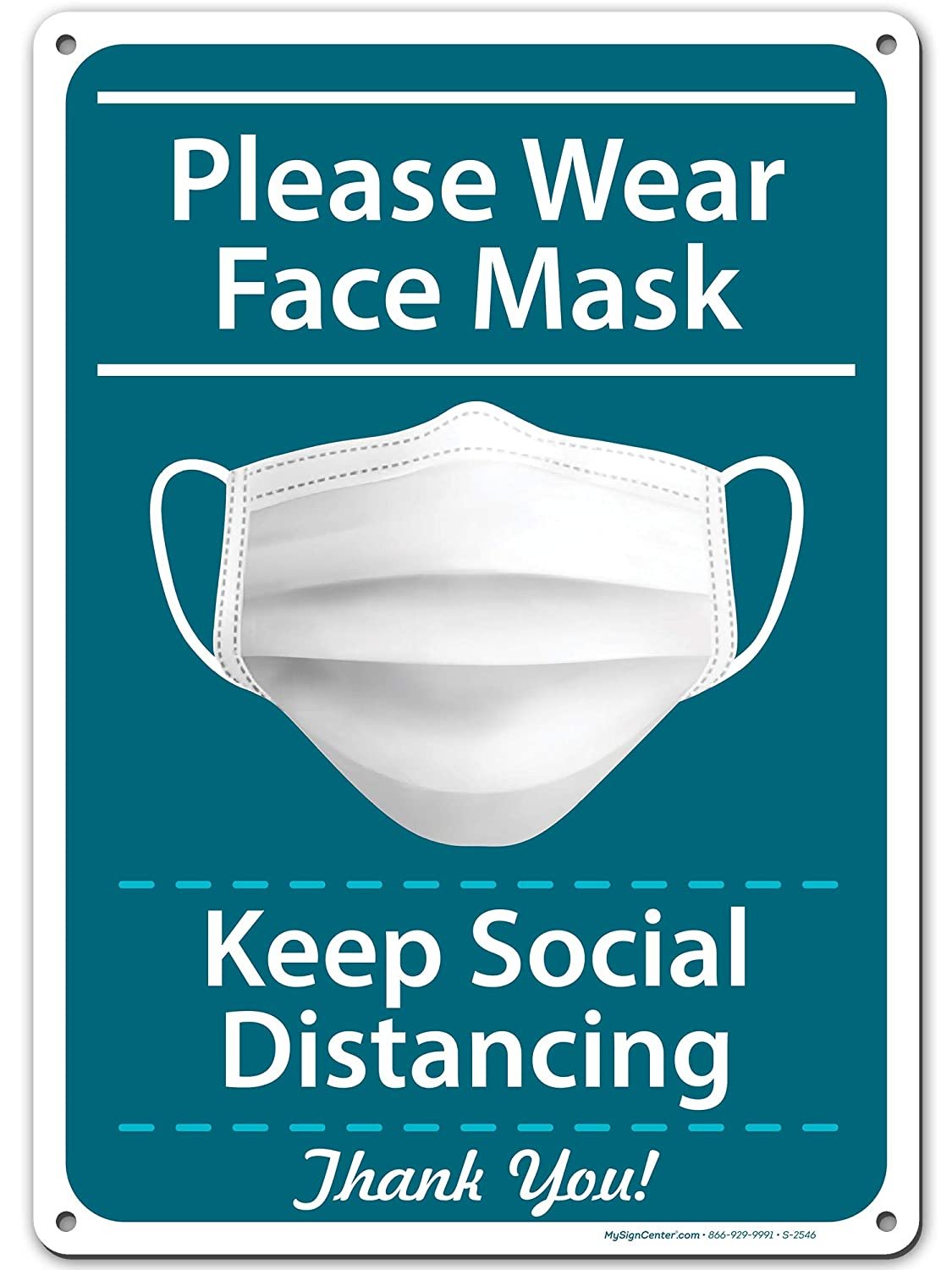 Please Wear Face Mask Sign Keep Social Distancing Sign