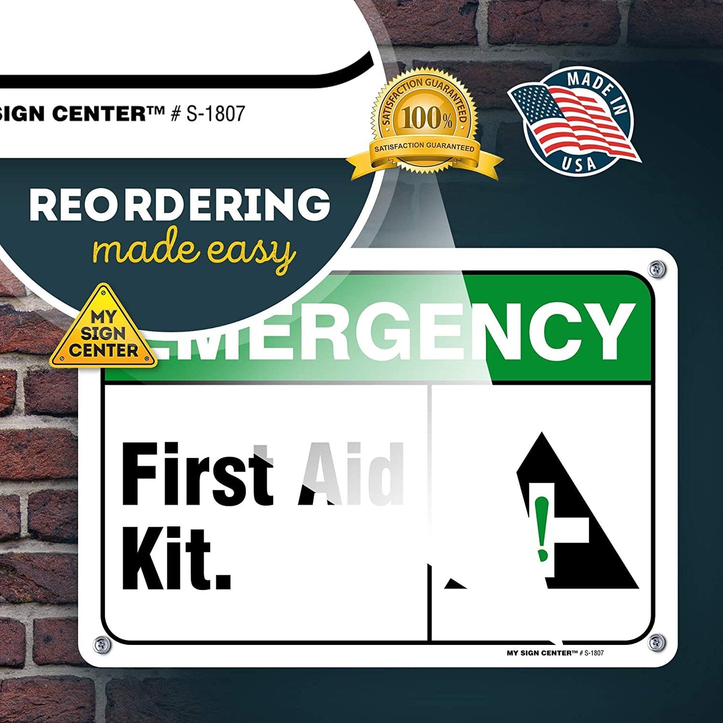Emergency First Aid Kit Sign